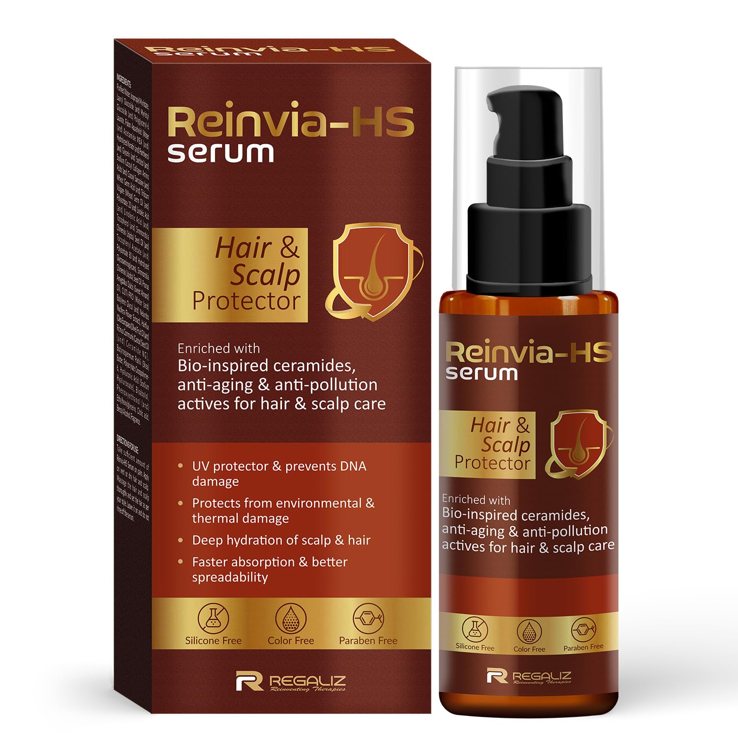 Reinvia-HS Hair & Scalp Protector Serum for UV & DNA Protection, Lightweight & Hydrating Formula | 90ml - Skiynse Dermatologique