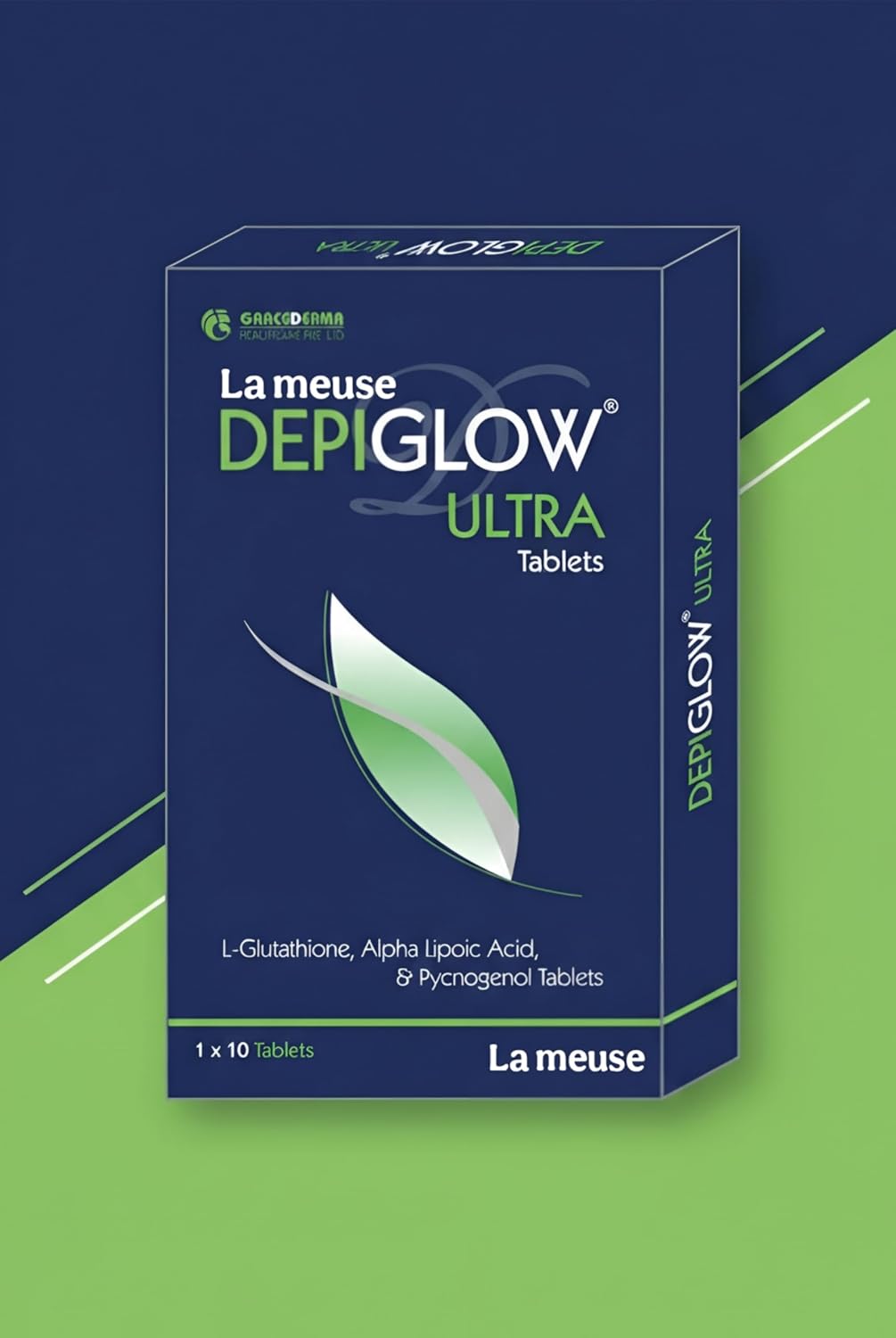 Depiglow Ultra Tablets Advanced Skin Brightening & Pigmentation Support with Glutathione, Vitamin C, and Antioxidants – 10 Tabs Strip