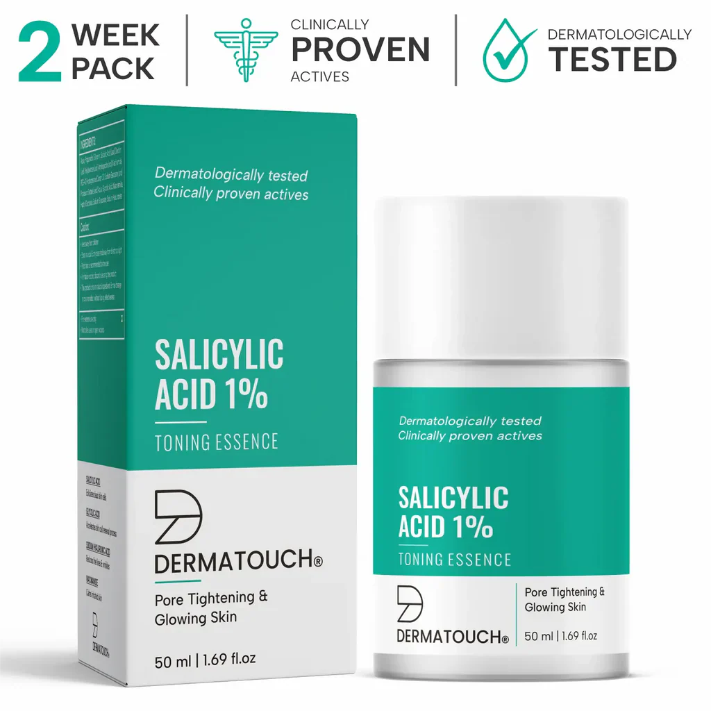 DERMATOUCH Salicylic Acid 1% w/w Toning Essence | For Pore Tightening & Glowing Skin | For Even & Revitalized Skin | For both men & women