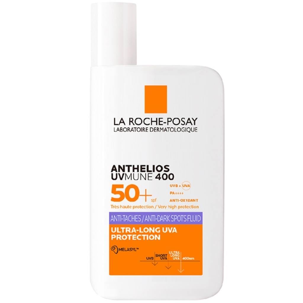 La Roche-Posay Anthelios Sunscreen UVMune Anti-Dark Spot Fluid SPF50 PA++++ Broad Spectrum| Anti-pigmentation Even Tone Sun Protection for Face with Melasyl, 50 ml