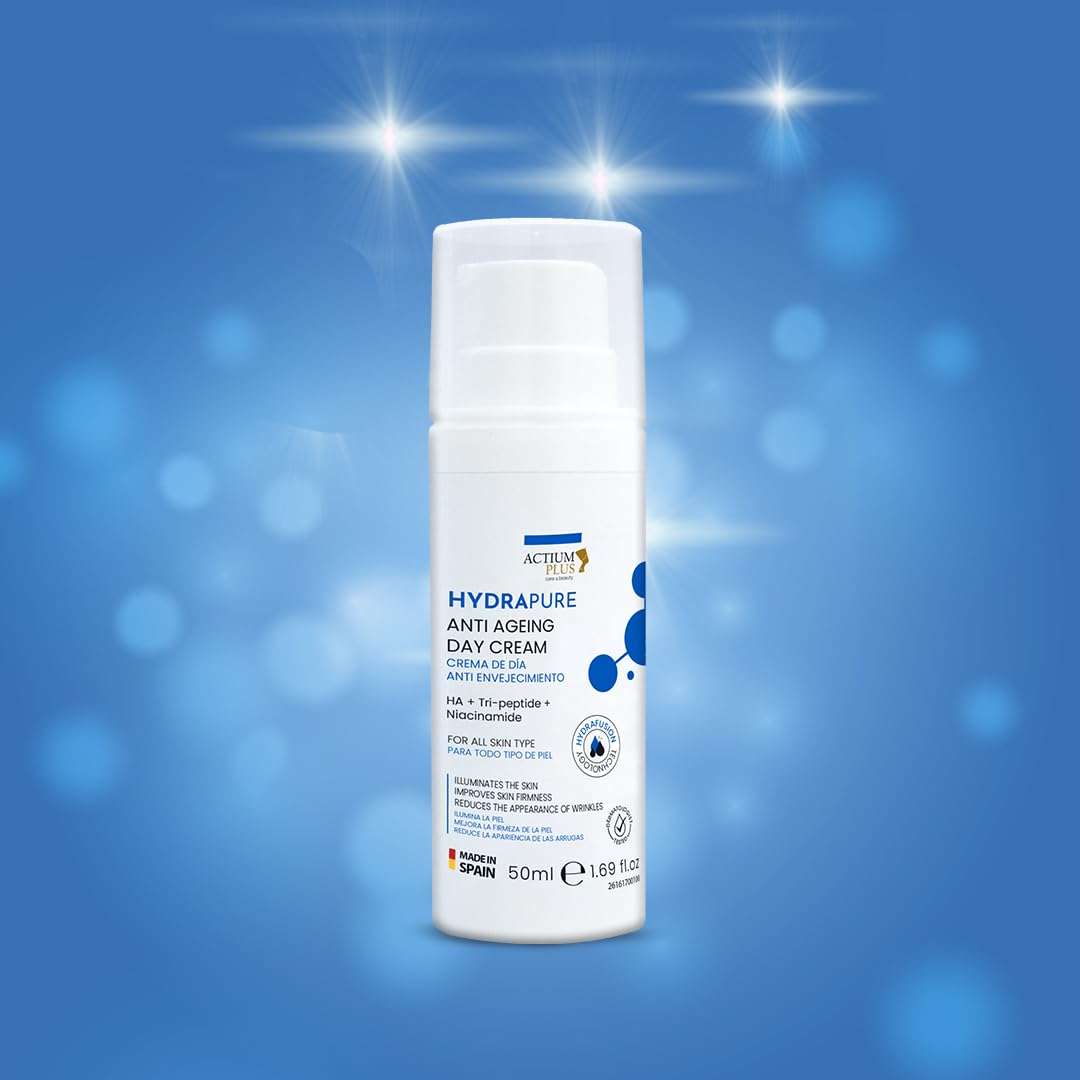 Actium Plus Hydrapure Anti Aging Day Creme | with Peptides & Niacinamide | Hydrating Face Moisturizer | for All Skin Types | 50 ml