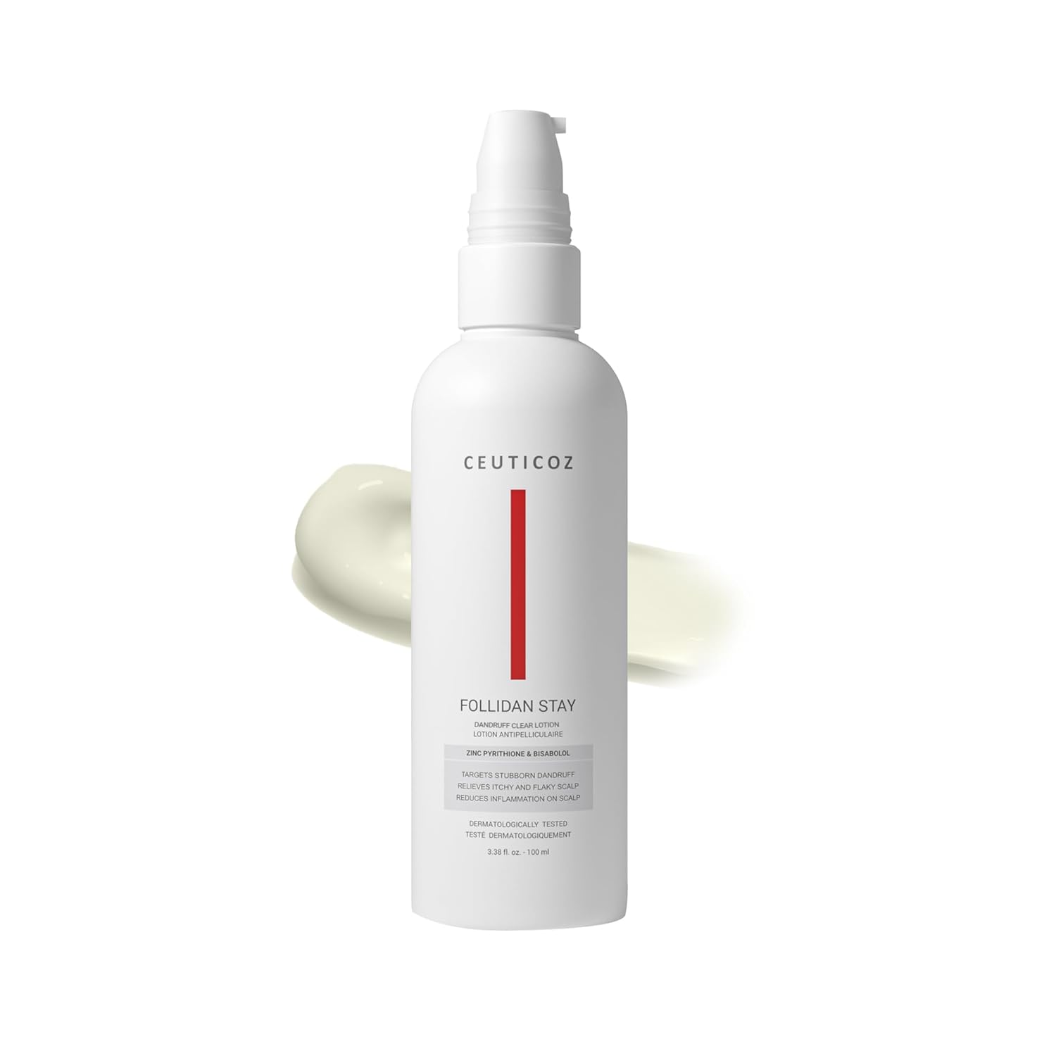 Ceuticoz Follidan Stay Dandruff Clear Lotion | For Persistent Dandruff & Scalp Inflammation | Targets dandruff & restores scalp health | Tea Tree Oil & Sage Oil | All Hair Types | 100ml