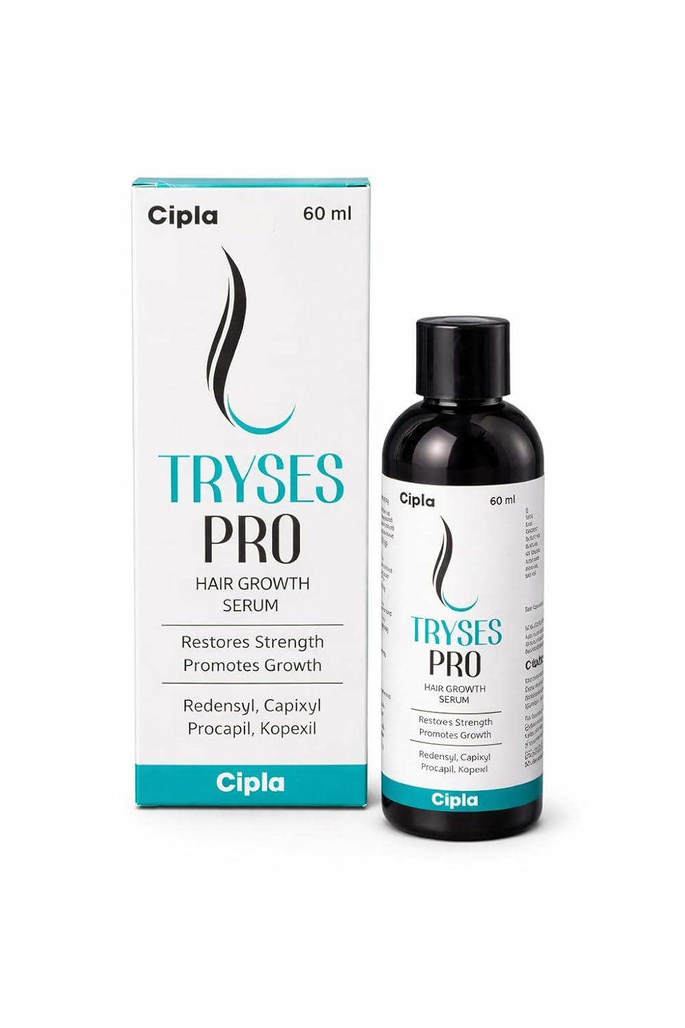 Tryses Pro Hair Growth Serum with Redensyl, Capixyl, Procapil, Kopexil, Restores Strength, Promotes Growth, 60ml, Liquid Form