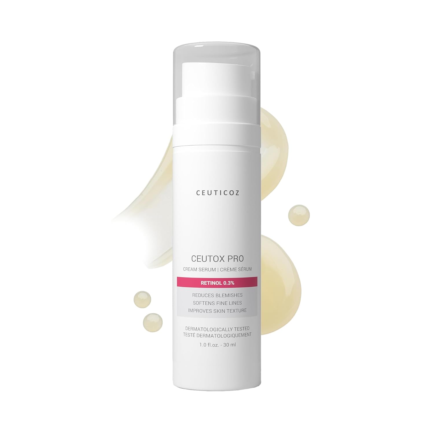 Ceuticoz Ceutox PRO Cream Serum | For Skin Aging & Fine Lines | Smoothens wrinkles & boosts cell renewal | 0.3% Retinol & Vitamin C | All Skin Types | 30ml