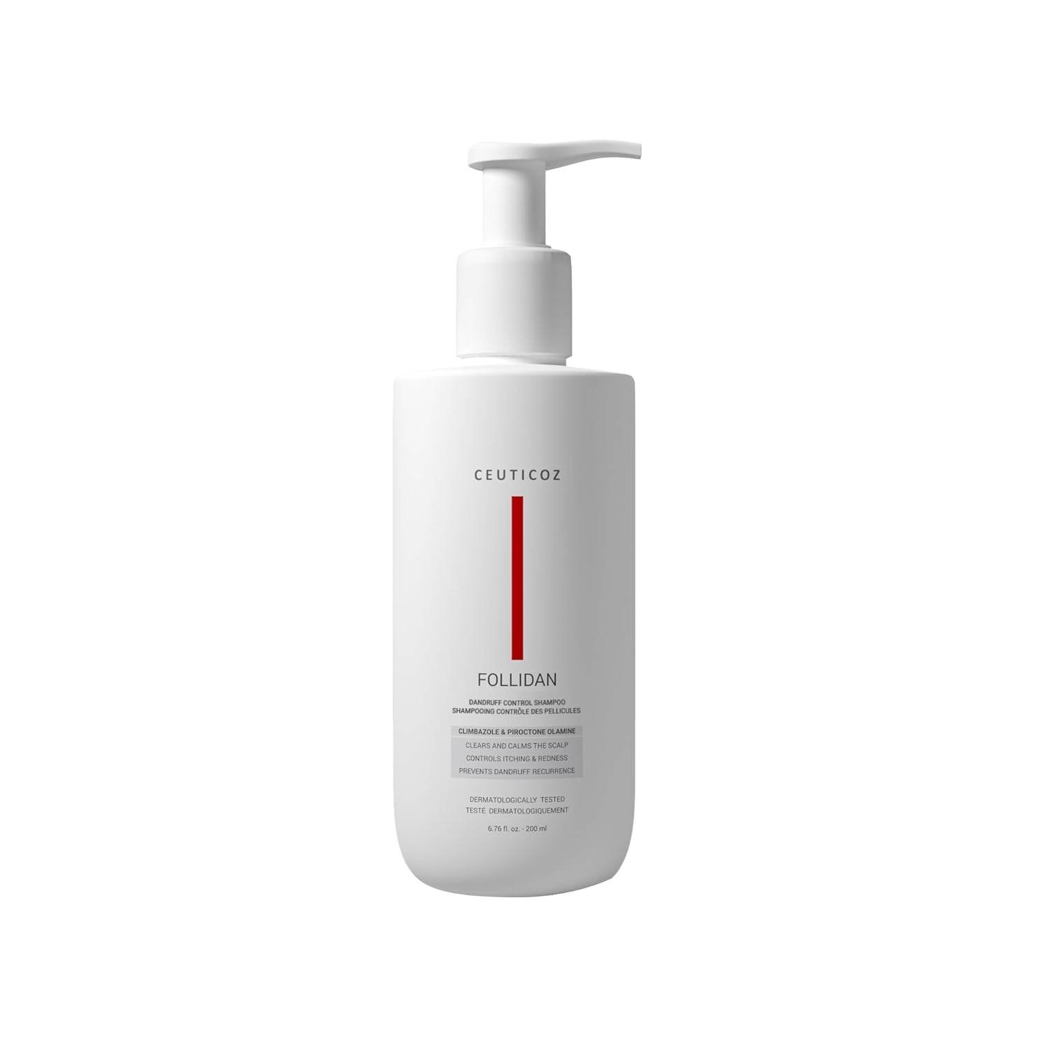 Ceuticoz Follidan Dandruff Control Shampoo | For Dandruff & Itchy Scalp | Reduces flakes & soothes irritation | Climbazole & Sodium Shale Oil Sulfonate | All Hair Types | 200ml