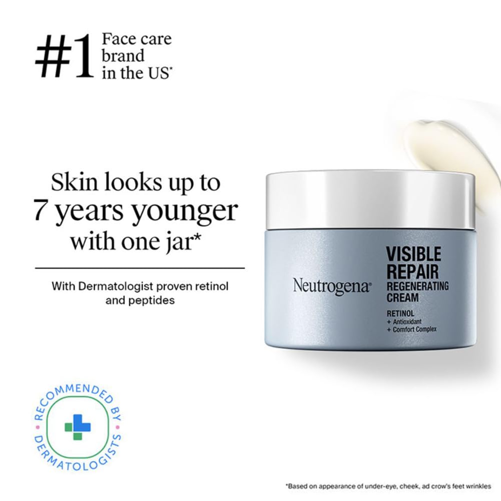 Neutrogena Visible Repair Retinol Day & Night Cream Boosts Collagen for Anti-Ageing, Wrinkles, Fine Lines