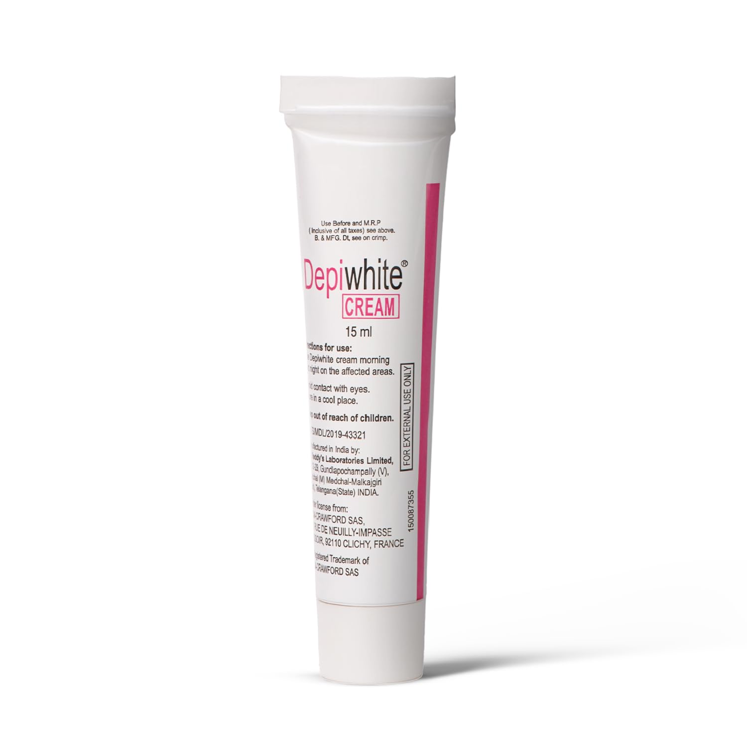 Depiwhite Cream, Enriched with 2% Hydroquinone, 1% Antipollon, 7% Vitis Vinifera Oil & 2% Kojic Acid | No.1 Prescribed Brand By Dermatologists | Men & Women | 15ml