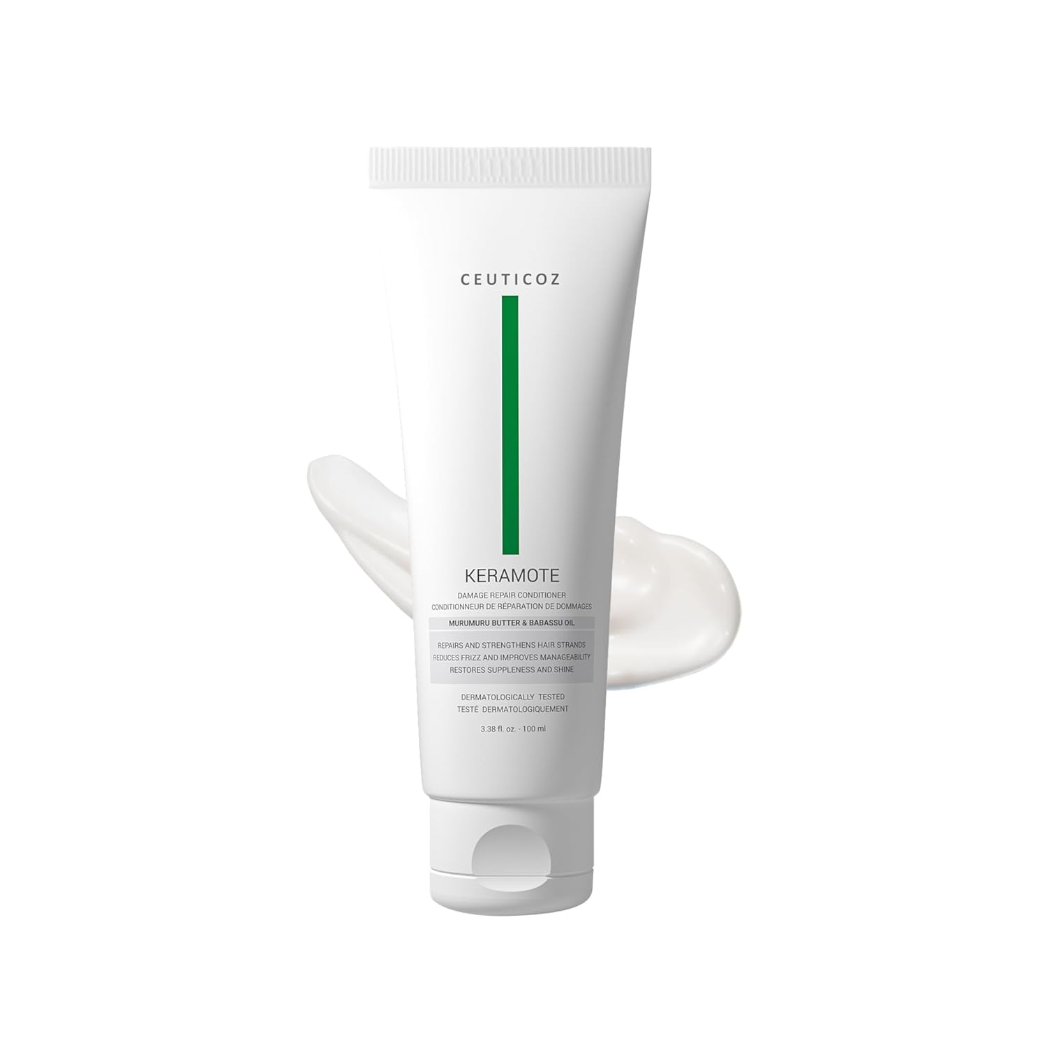 Ceuticoz Keramote Damage Repair Conditioner | For Damaged & Frizzy Hair | Repairs, strengthens & smoothens | Babassu Oil & Murumuru Butter | All Hair Types | 100ml