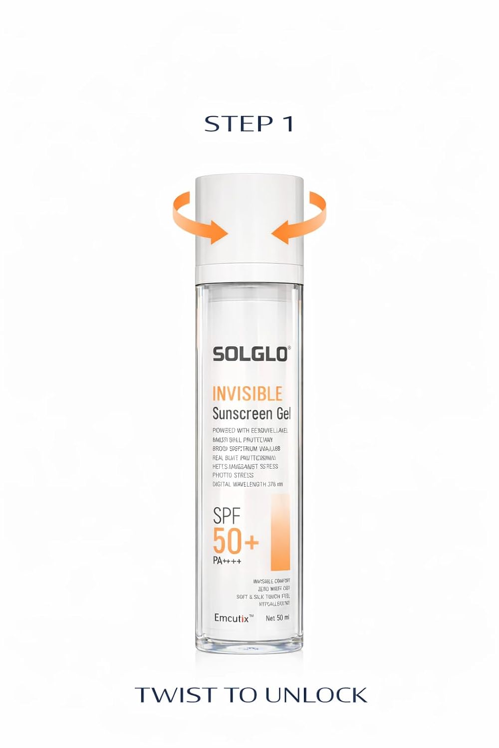 Solglo Invisible Sunscreen Gel SPF 50+ PA++++ | Ultra-Lightweight Matte Finish | Broad Spectrum UVA/UVB Blue Light Protection | Non-Greasy, No White Cast | Suitable for Oily & Sensitive Skin | Dermatologically Tested – 50ml - Skiynse Dermatologique