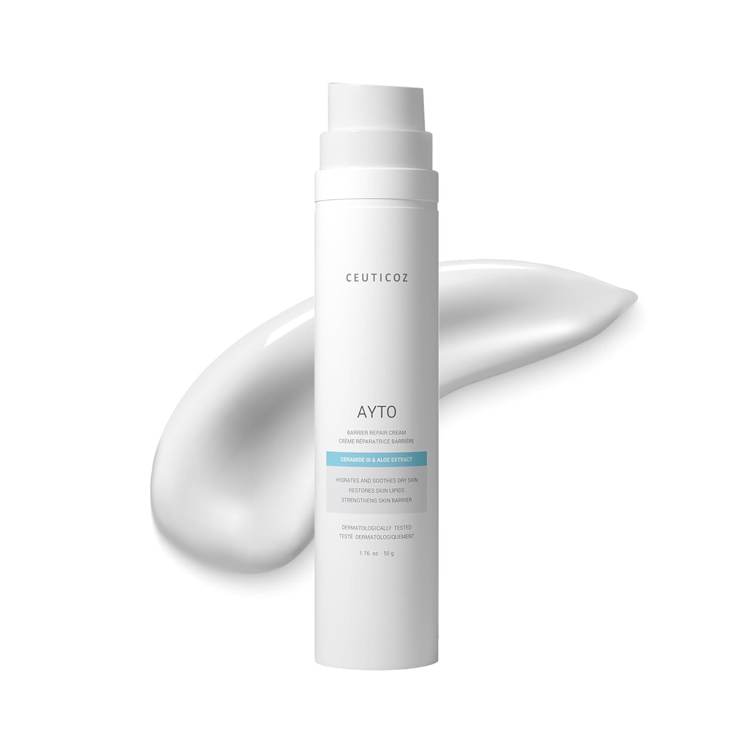 Ceuticoz Ayto Barrier Repair Cream | For Eczema & Dry Sensitive Skin | Strengthens barrier & soothes irritation | Shea Butter & Aloe Vera | Sensitive to Very Dry Skin | 50g