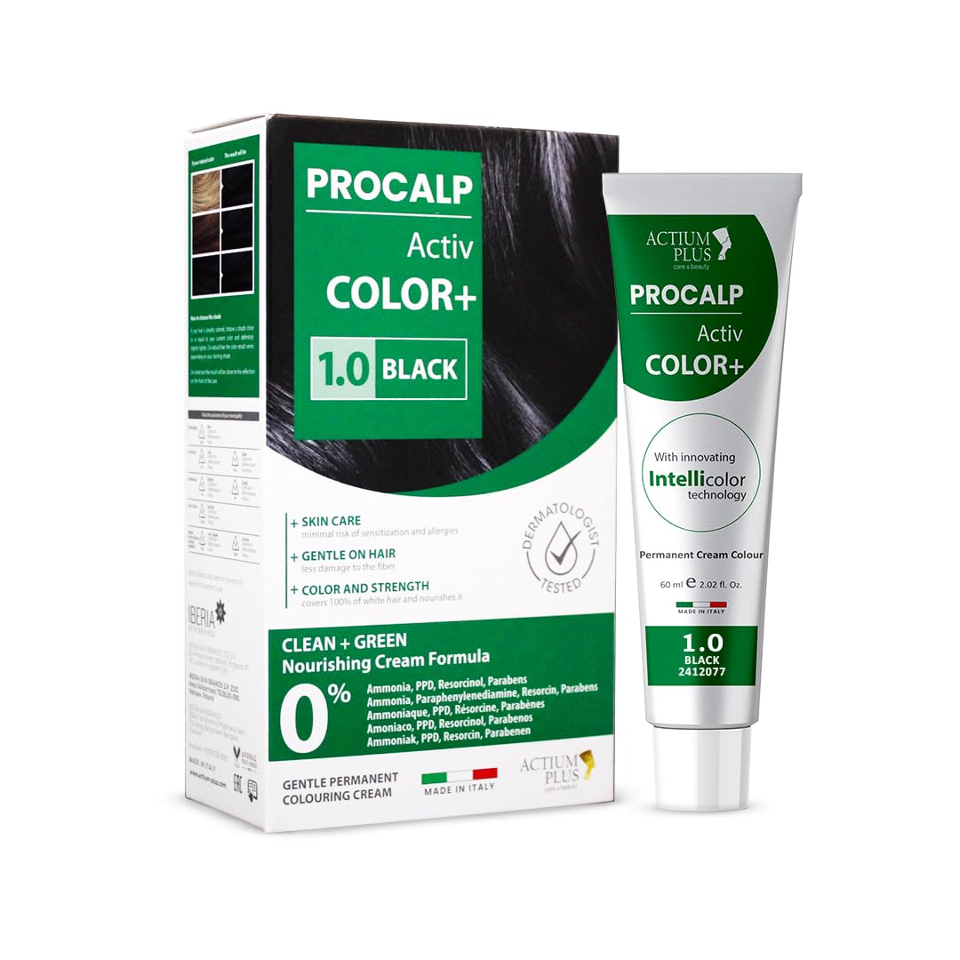 Actium Plus PROCALP Activ Color+ | Long-Lasting Permanent Hair Color | Dermatologist-Tested | For Men and Women - Skiynse Dermatologique