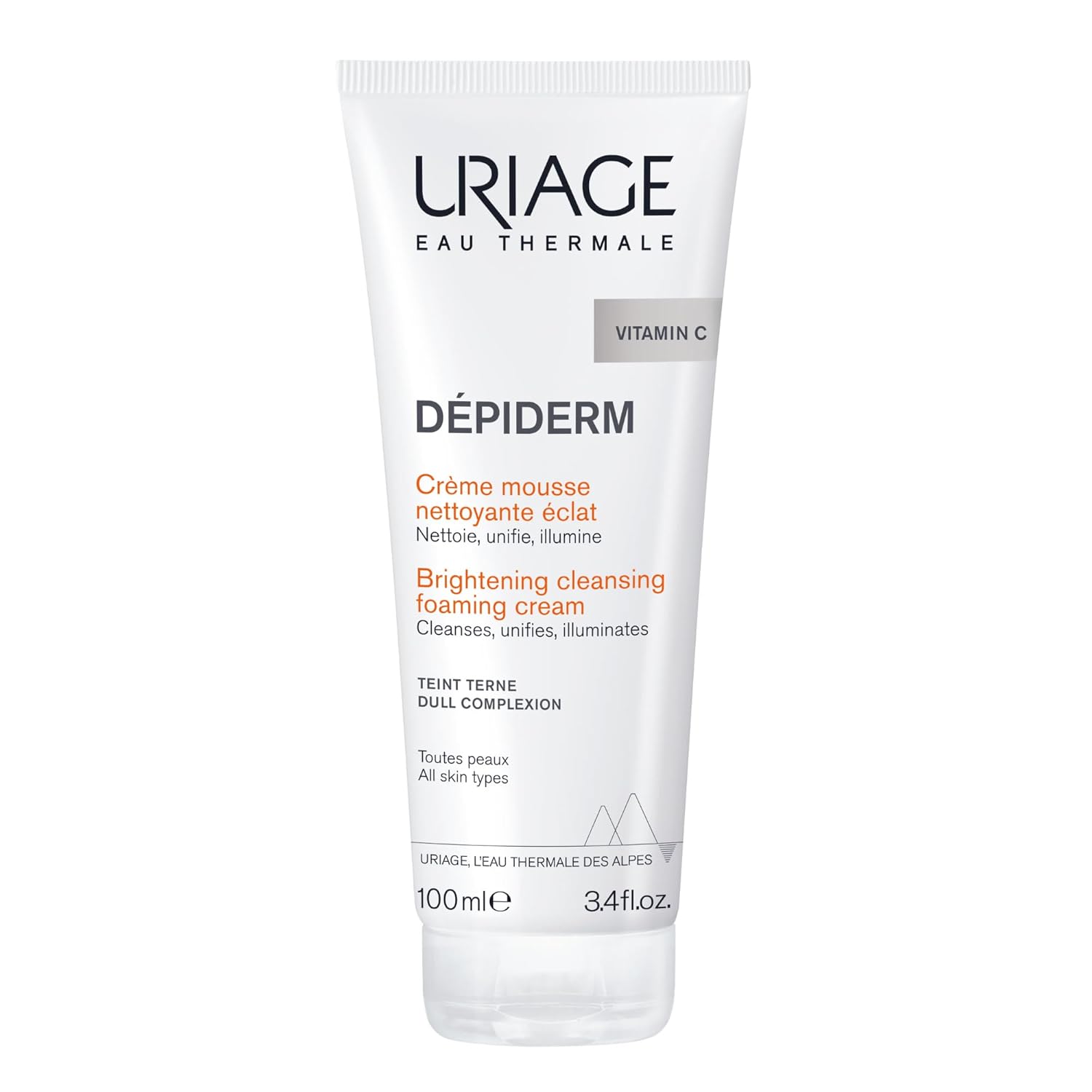 Uriage Depiderm Brightening Face Wash With Vitamin C, AHA, Niacinamide | Reduces Melasma, Hyper Pigmentation, Pigmentation, Dark Spots | Foaming Radiance Face Wash | Dermat Recommended 100 ml