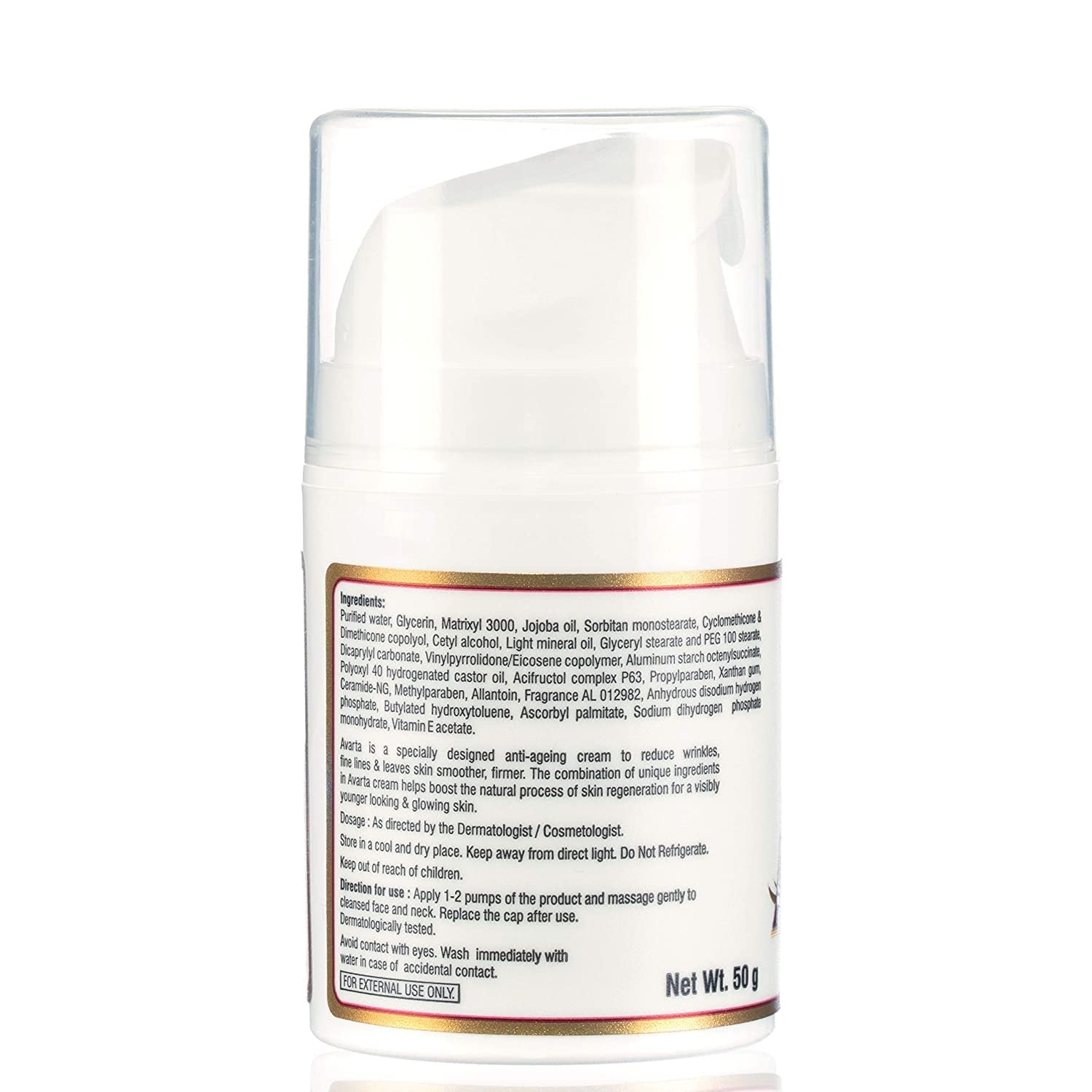 Avarta AntiAgeing Cream for Fights Wrinkles and Fine Lines, For Firm and Smooth Skin, 50g