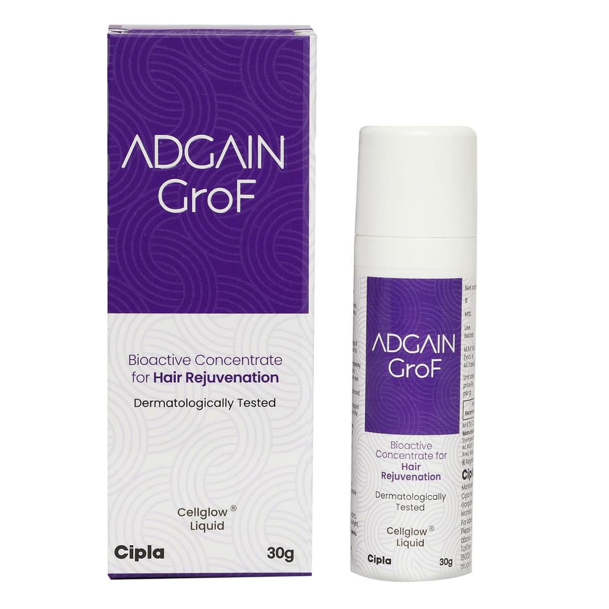 Adgain Grof Hair Serum | Bioactive Concentrate for Hair Rejuvenation | Dermatologically Tested - 30g