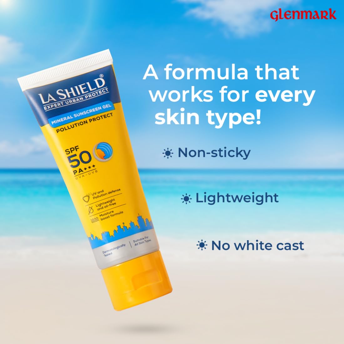 La Shield Expert Urban Protect Mineral Sports Sunscreen Gel SPF 50+ PA+++++ Mineral Sunscreen Gel | PA+++ | Lightweight & Oil free | Moisture boost formula | Water resistant| All Skin types |Dermatologist Tested | 50g