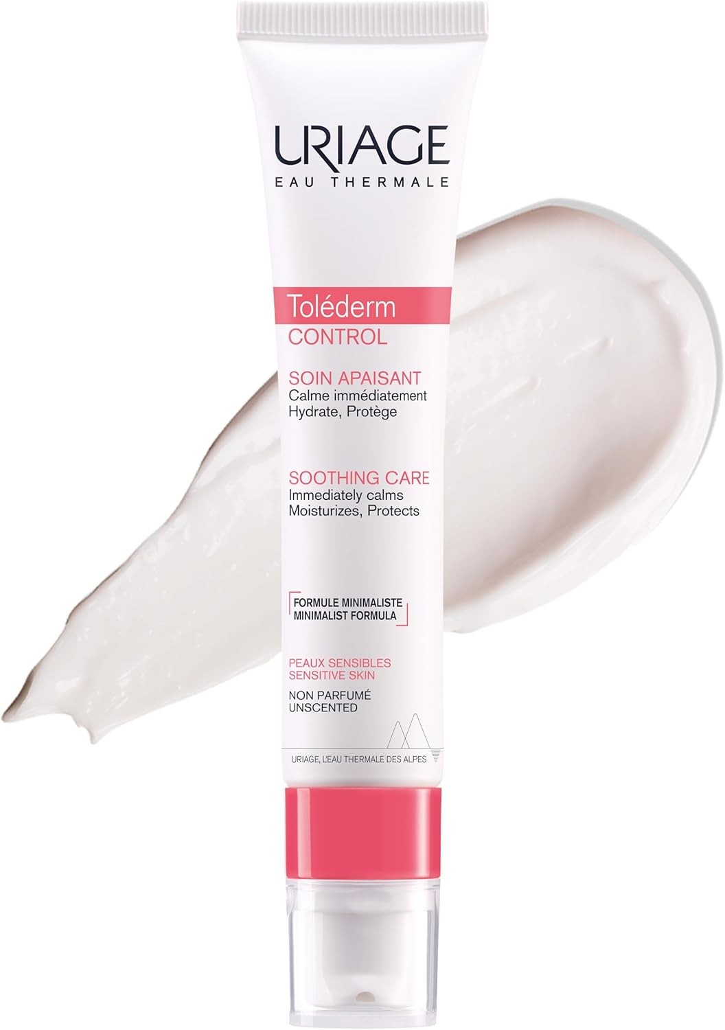 Uriage Tolederm Face Soothing Cream for Intolerant, Sensitive Skin, 40ml - Instantly Soothes, Hydrates & Comforts - Light Minimalist Formula for High-tolerance - No Preservatives, Fragrance-Free