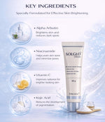 Solglo Demelanising Cream with Niacinamide, Kojic Acid, Mulberry & Licorice Extracts - Advanced Skin Brightening & Pigmentation Removal Formula, Reduces Dark Spots and Evens Skin Tone, 30 g ( Pack of 2 ) - Skiynse Dermatologique