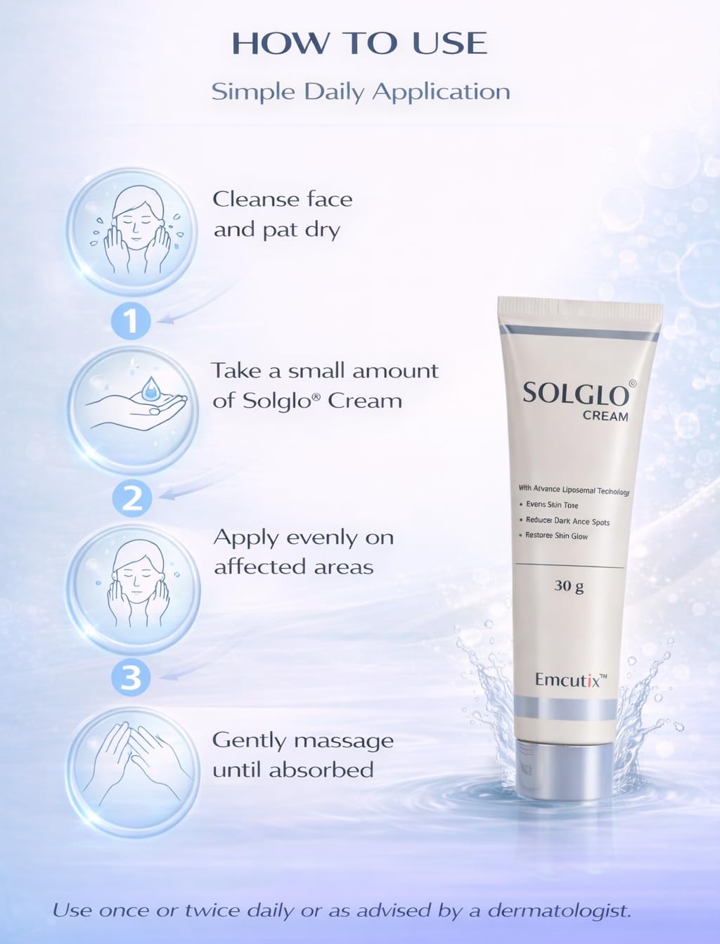 Solglo Demelanising Cream with Niacinamide, Kojic Acid, Mulberry & Licorice Extracts - Advanced Skin Brightening & Pigmentation Removal Formula, Reduces Dark Spots and Evens Skin Tone, 30 g ( Pack of 2 ) - Skiynse Dermatologique