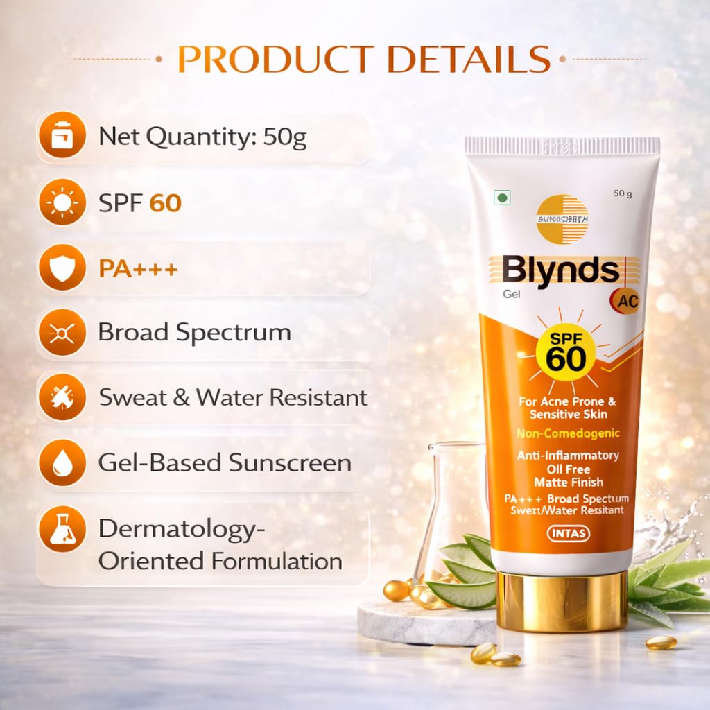 Blynds AC Sunscreen Gel SPF 60+ PA+++ 50g ( Pack of 2 )