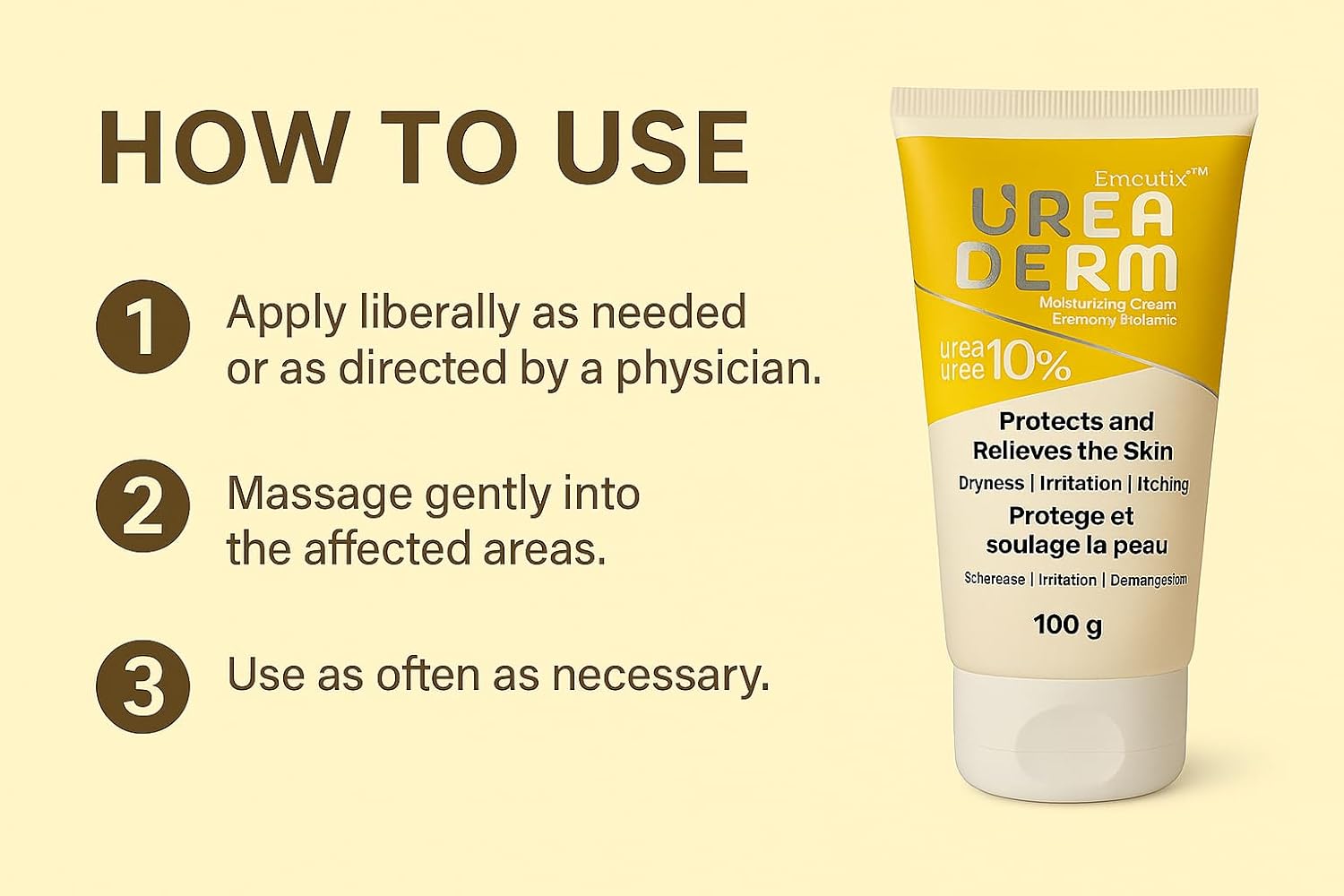 Urea Derm Moisturizing Cream with 10% Urea – 100g | Intense Hydration for Dry, Irritated & Itchy Skin | Clinically Proven Formula for Rough, Scaly, and Sensitive Skin, made in Australia (Pack of 2) - Skiynse Dermatologique