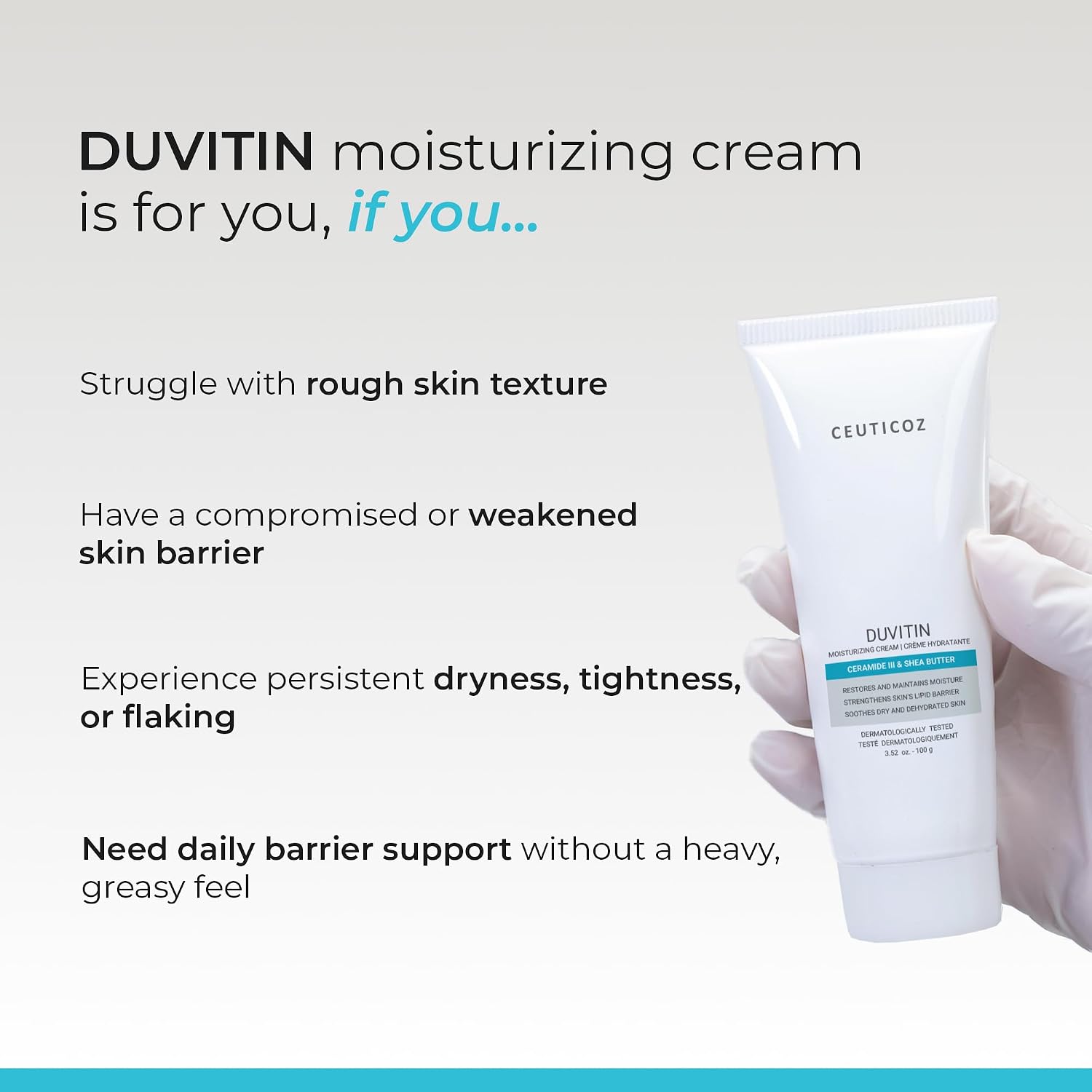 Ceuticoz Duvitin Moisturizing Cream | Dryness & Dehydration | 100g ( Pack of 2 )