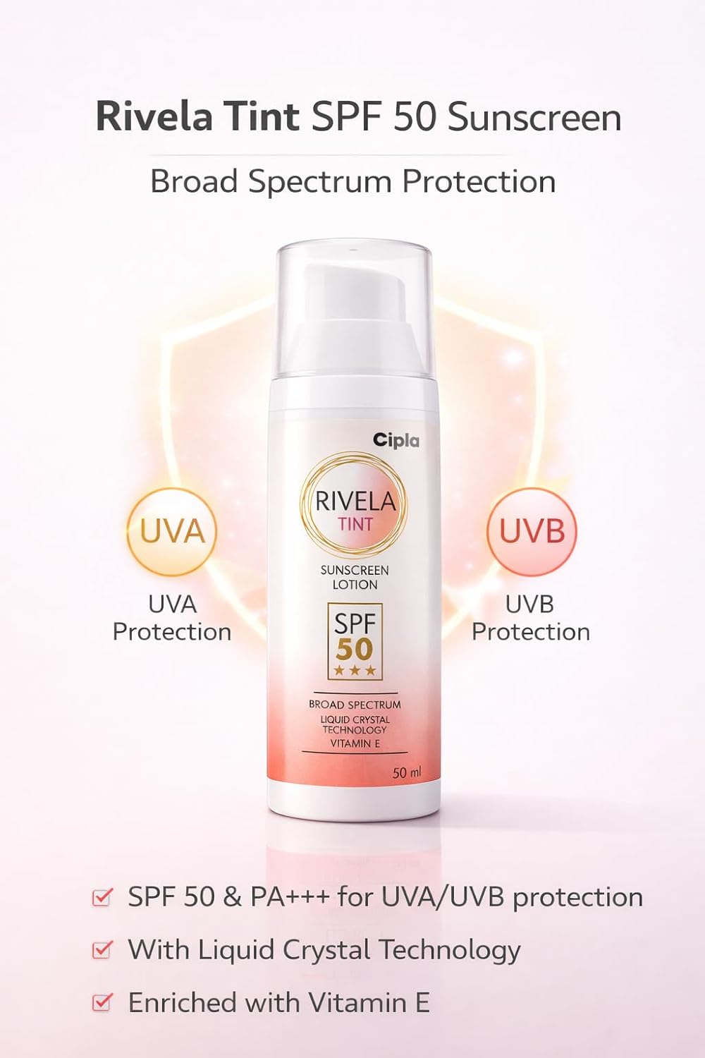 Rivela Tint Sunscreen Lotion SPF 50
