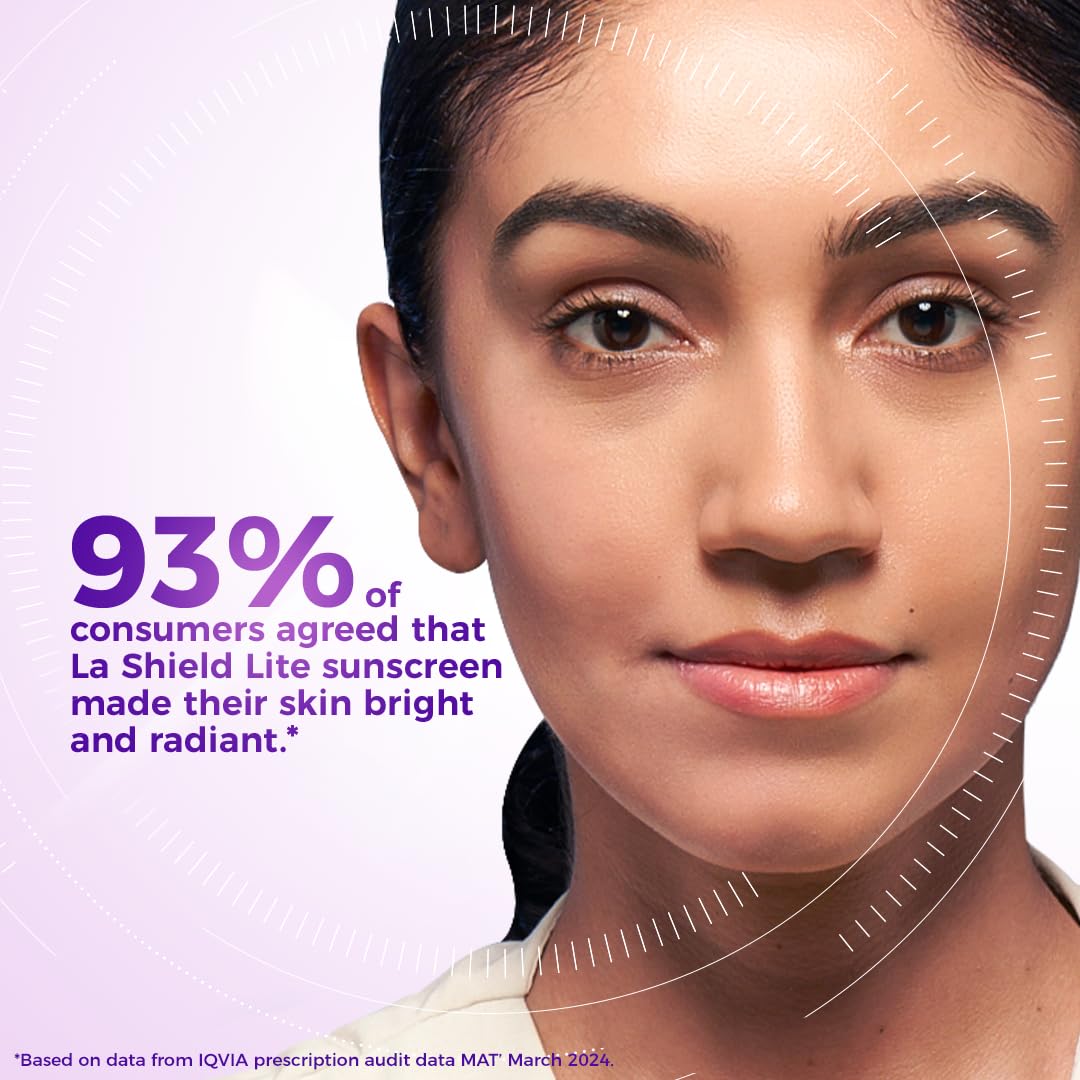 La Shield Lite SPF 50 PA+++ Mineral Sunscreen Gel | Skin brightening in 3 Weeks| No White cast | Broad spectrum | Oil-free | PA +++ | Dermatologist Prescribed | All Skin types | 50g
