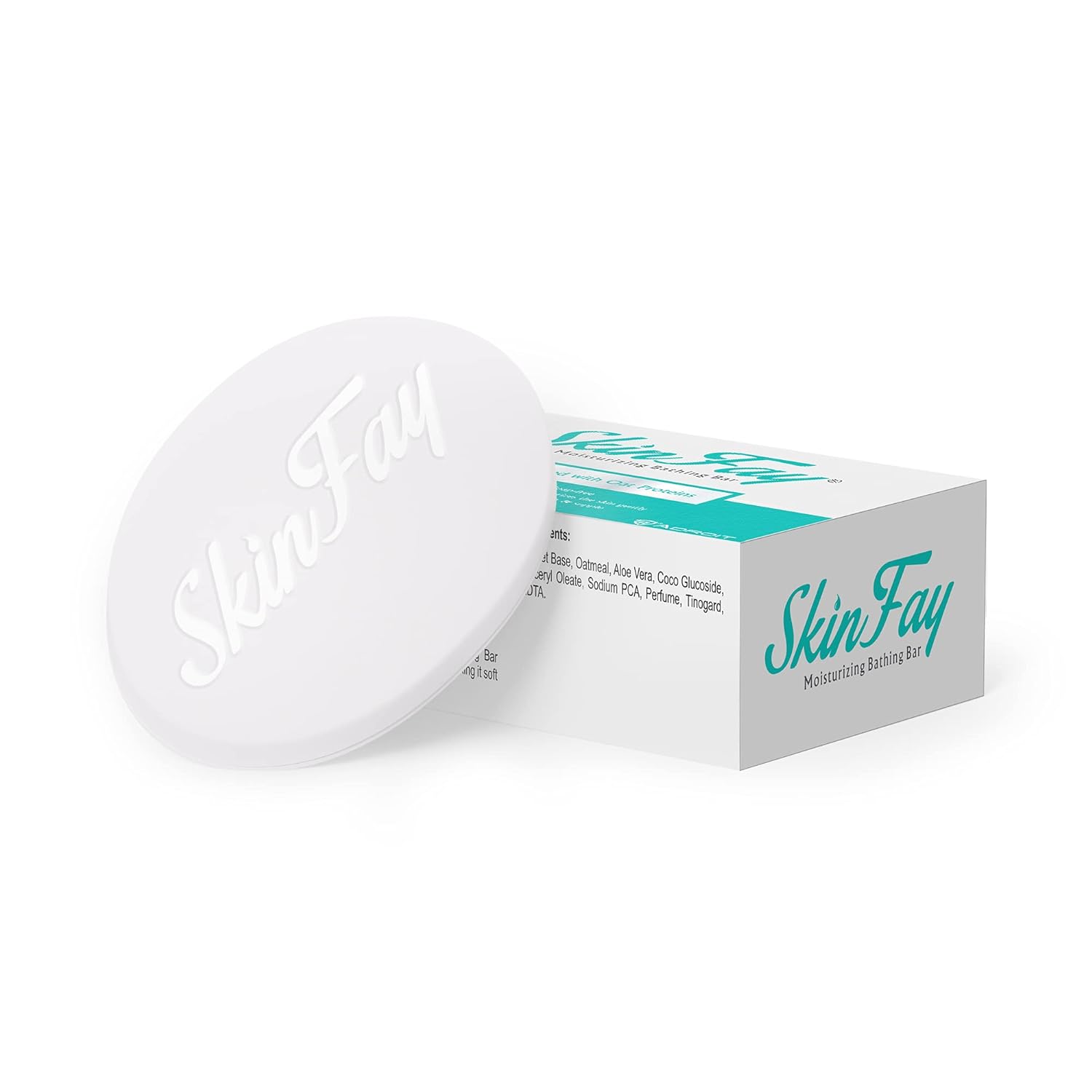 Skinfay Bathing Bar | Enriched with Oat Proteins & Aloe vera extract | Lipid Layer Enhancing Technology | Supple Skin | Mild & Gentle Soap | Soap-free | Skin-friendly | Vegetarian | 75g ( Pack of 4 )