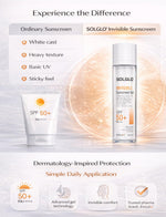 Solglo Invisible Sunscreen Gel SPF 50+ PA++++ | Ultra-Lightweight Matte Finish | Broad Spectrum UVA/UVB Blue Light Protection | Non-Greasy, No White Cast | Suitable for Oily & Sensitive Skin | Dermatologically Tested – 50ml - Skiynse Dermatologique