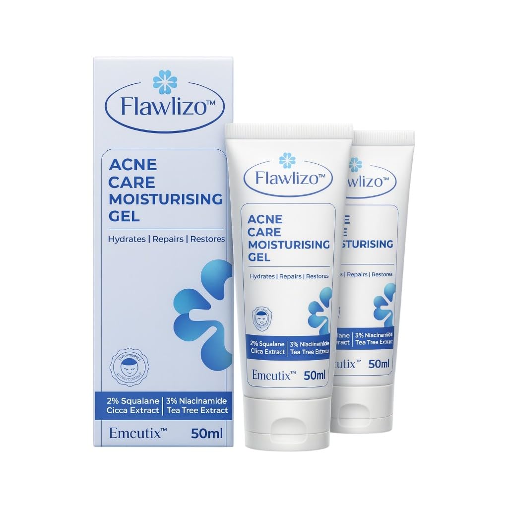 Flawlizo Acne Care Moisturising Gel with 2% Squalane, 3% Niacinamide, Hydrating & Oil-Control Formula, Repairs Skin Barrier Reduces Redness & Acne, For Acne prone Skin, (Pack of 2) - Skiynse Dermatologique