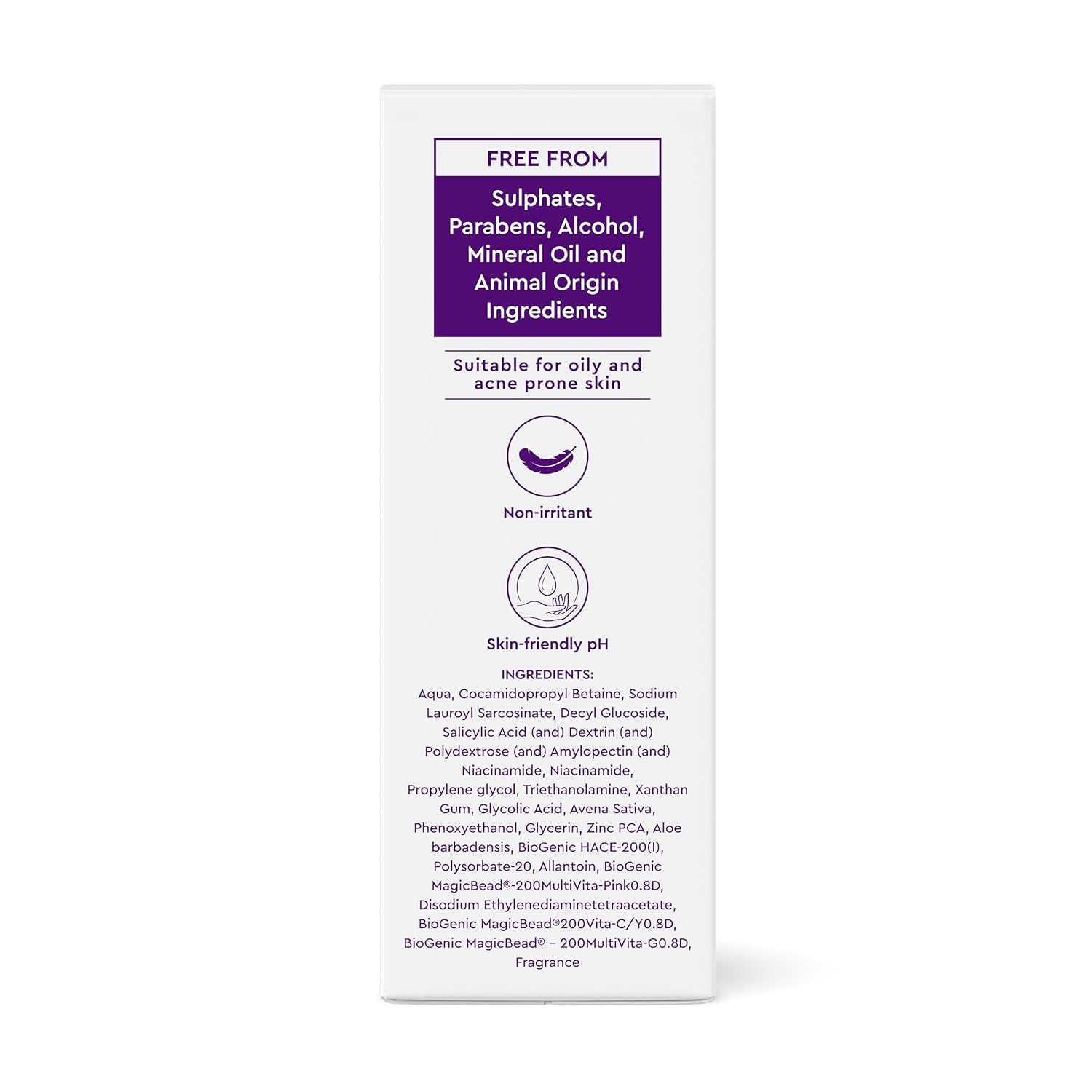 Venusia Acne Facewash | Sebum Control & Hydrating Formula | Clears Acne-marks | Enriched with encapsulated Salicylic Acid, Glycolic Acid, Ceramide - Oat - HA Complex | Oily & Acne-Prone Skin | 75g ( Pack of 2 )