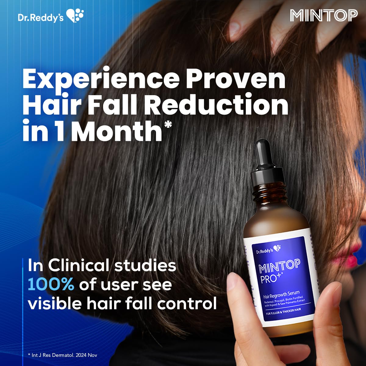 Mintop Pro Plus| Hair Regrowth Serum by Dr Reddys|Fortified with Redensyl, Procapil, Biotin and Copexil| Proven Hair Fall Control| Scalp Nutrition| 50 Ml - Skiynse Dermatologique