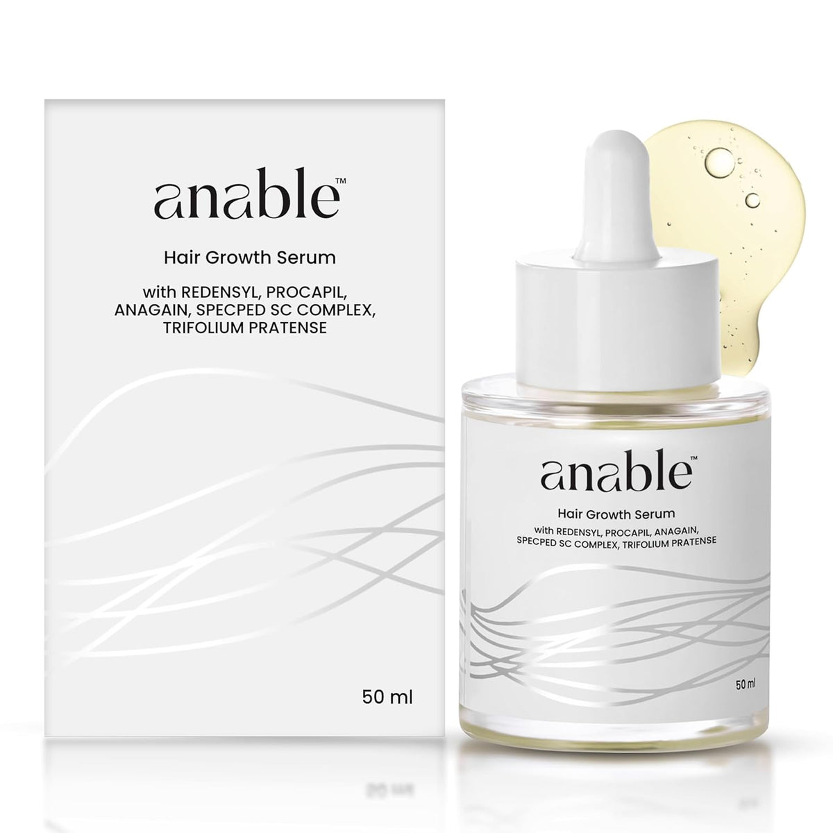 Anable Hair Regrowth Serum- 3% Redensyl, 3% Procapil, 2% Anagain | Hair re-growth & hairfall control serum for man & woman 50 ml