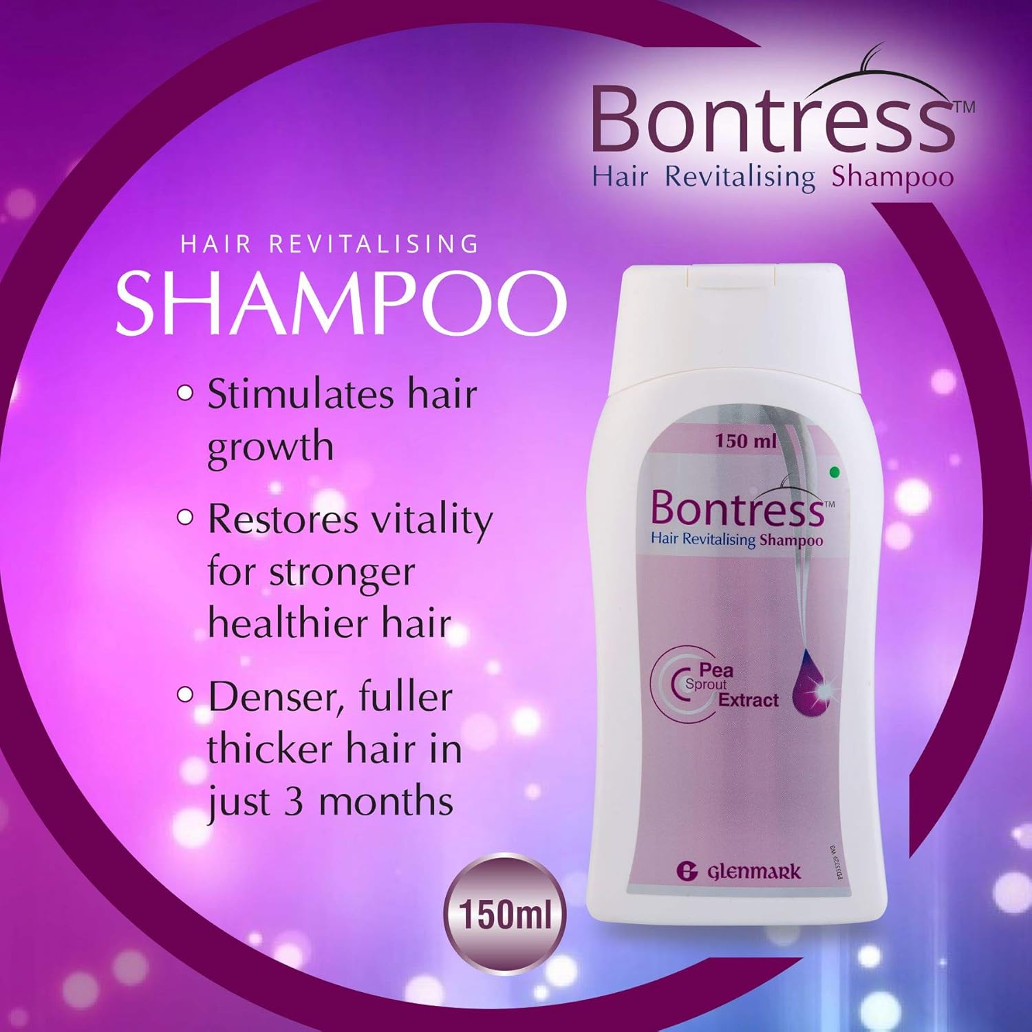 Bontress Hair Revitalising Shampoo 150 ml | Pea Sprout Extract | Hair Growth | Thicker Hair | Paraben Free | Dermatologist Tested