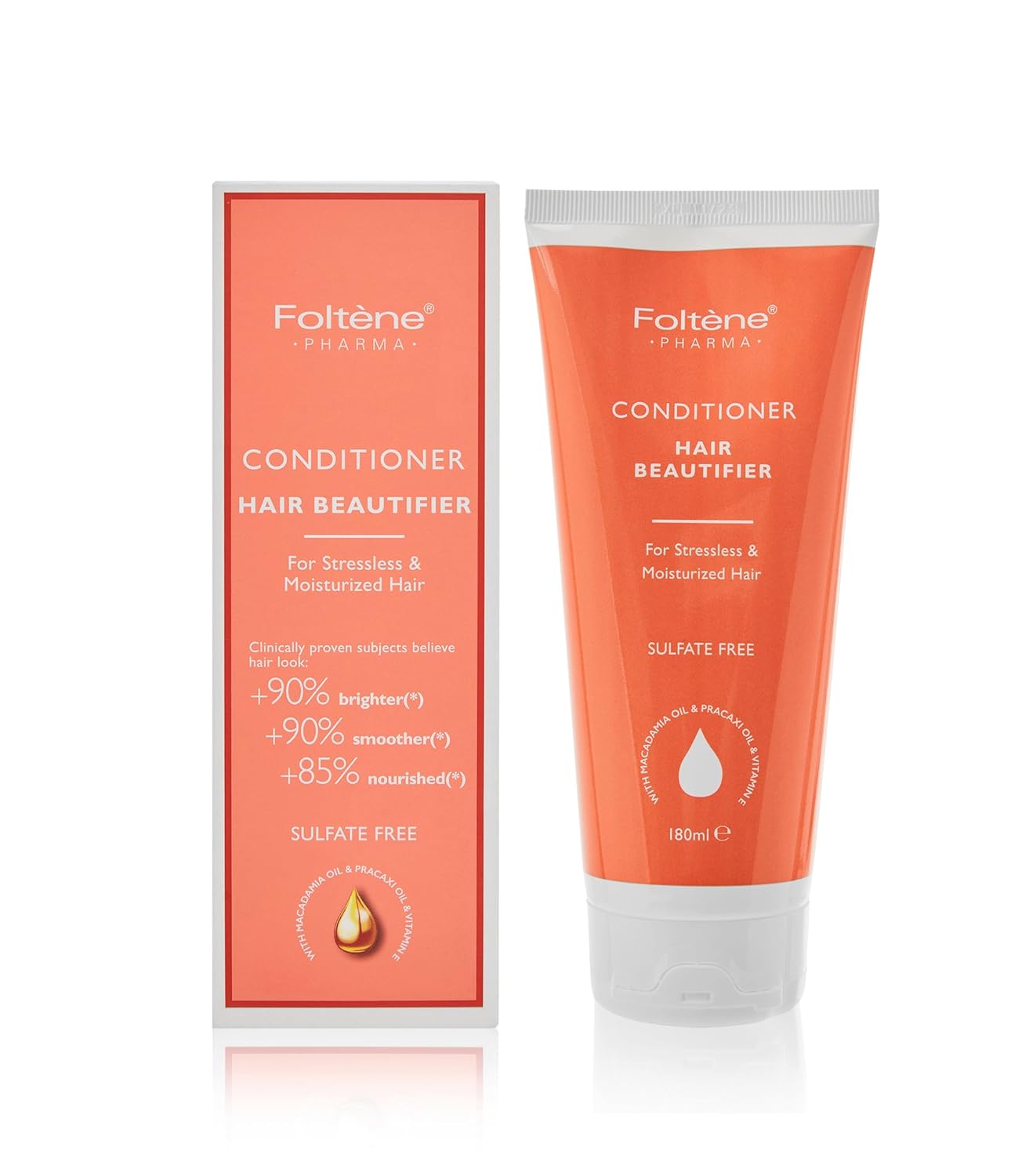 Foltene Pharma Hair Beautifier Conditioner – Anti-Aging and Moisturizing Conditioner for Dry Hair – Enriched with Vitamin E, Panthenol & Macadamia Oil for Smooth, Shiny & Healthy Strands, 180 ml