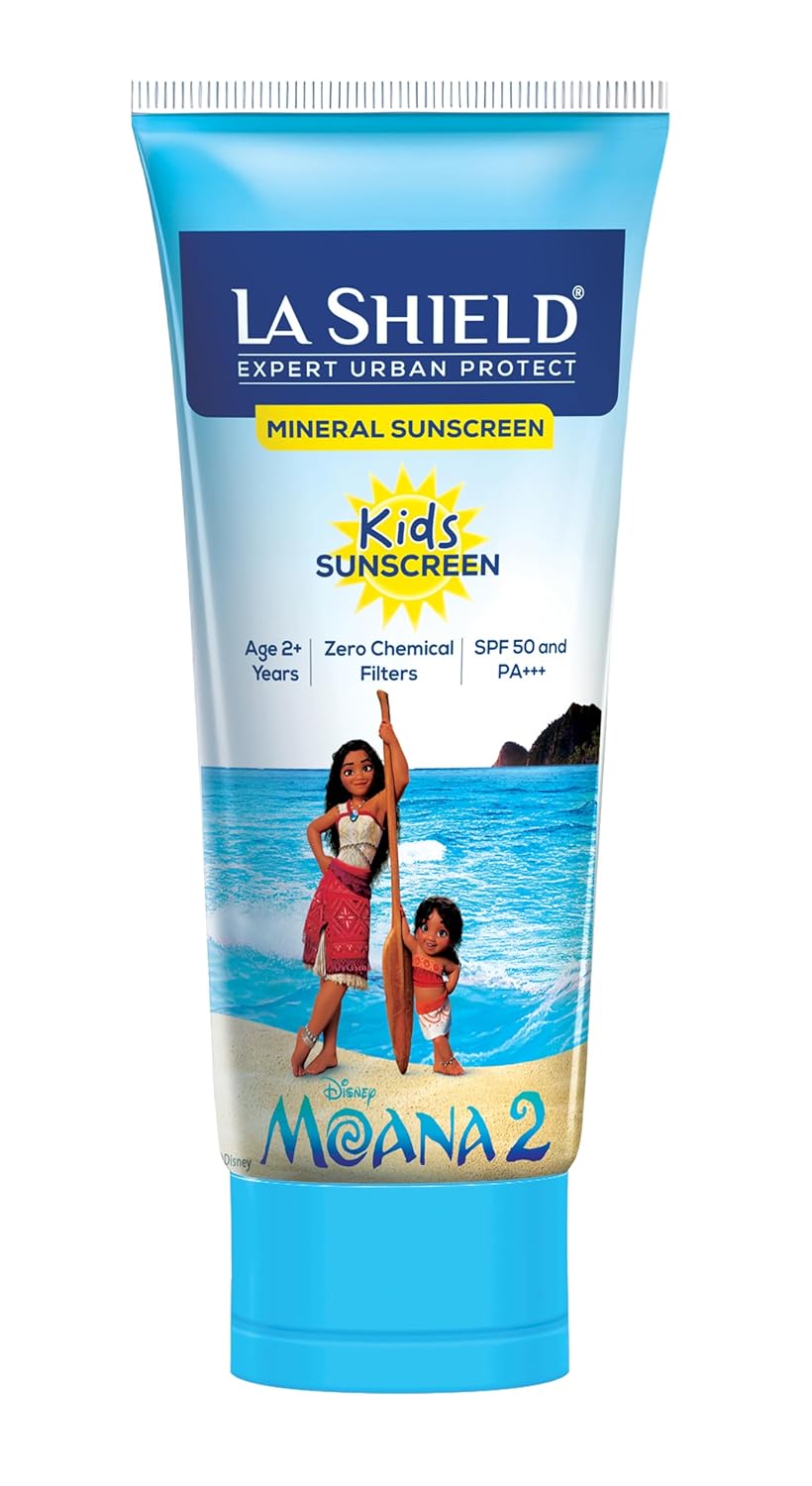 La Shield Kids Sunscreen Gel SPF 50 PA+++|100% Mineral Sunscreen|For kids above 2 years age|Enriched with Vitamin E & Hyaluronic Acid|Suitable for Sensitive skin|4 hour water resistant|Fragrance free