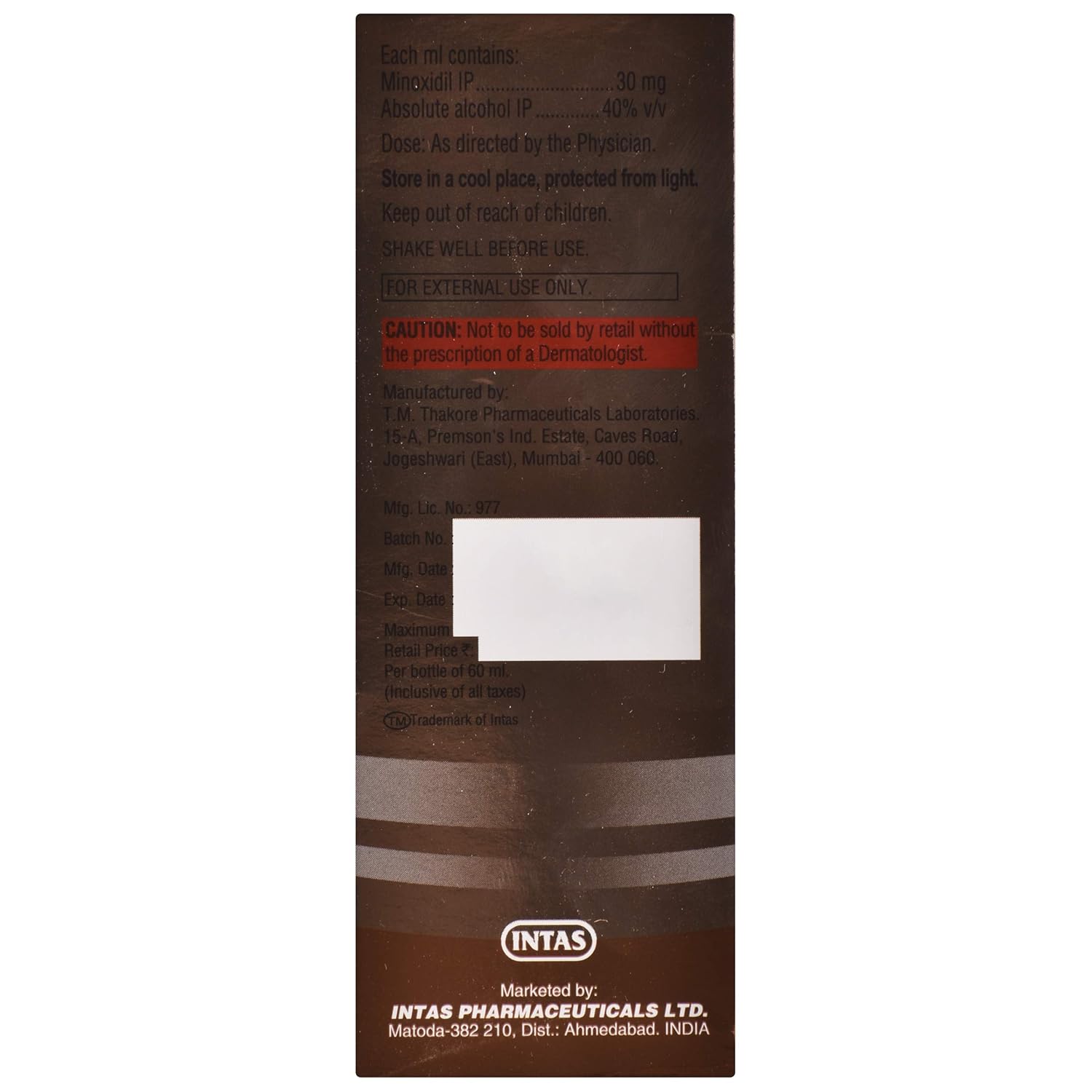 Morr 3% - Bottle of 60 ml Solution with Minoxidil ( Pack of 2 )