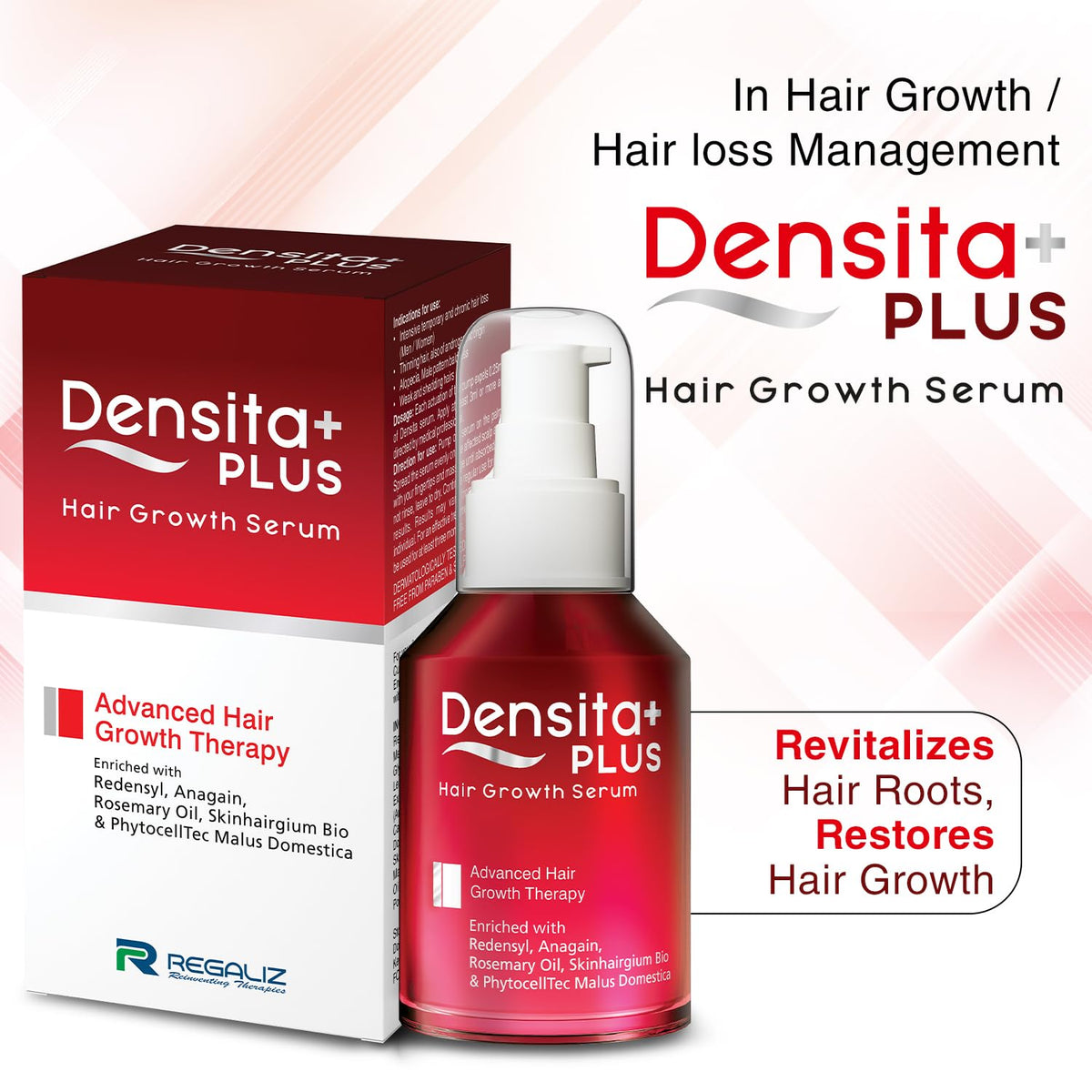 Densita Plus Hair Growth Serum | With Redensyl, Anagain & Rosemary Oil | Helps Reduce Hair Fall, Strengthens Hair & Supports Healthy Growth | 60 ml - Skiynse Dermatologique
