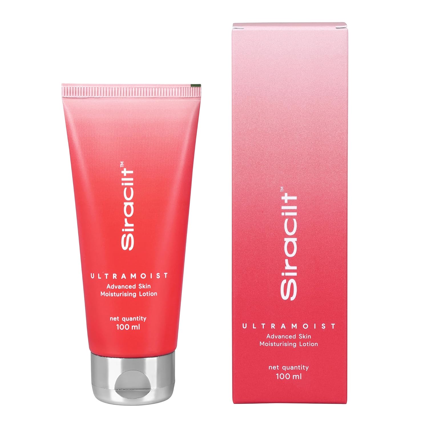 SIRACILT-ULTRAMOIST Lotion Advanced Skin Moisturiser with PEA and Niacinamide (Vitamin B3), Reduces redness, Scaling & Itching, Non-Greasy, Paraben & Sulphate Free, 100ml