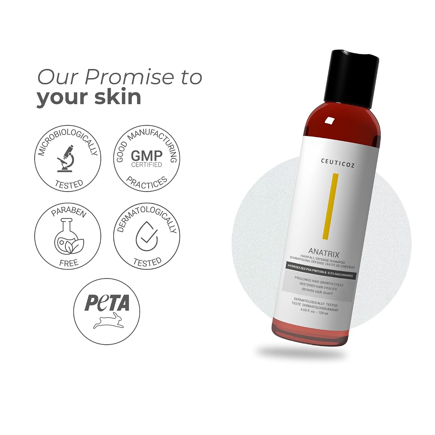 Ceuticoz Anatrix Hairfall Defense Shampoo | Repair & Promote growth | 120ml
