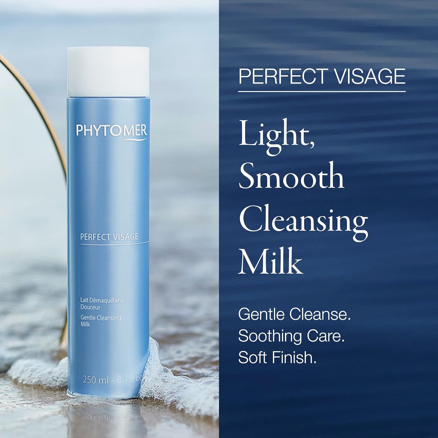 Phytomer Perfect Visage Gentle Cleansing Milk | Hydrating Daily Face Cleanser & Makeup Remover | Light, Refreshing Formula that Leaves Skin Soft, Smooth, & Supple (250 ml)