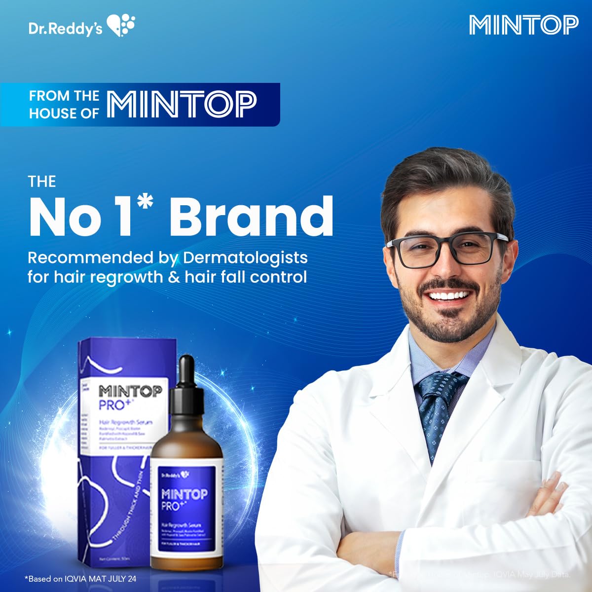 Mintop Pro Plus| Hair Regrowth Serum by Dr Reddys|Fortified with Redensyl, Procapil, Biotin and Copexil| Proven Hair Fall Control| Scalp Nutrition| 50 Ml - Skiynse Dermatologique