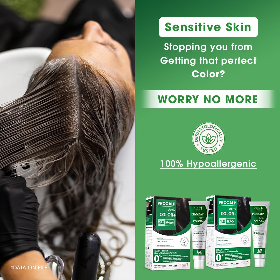 Actium Plus PROCALP Activ Color+ | Long-Lasting Permanent Hair Color | Dermatologist-Tested | For Men and Women - Skiynse Dermatologique