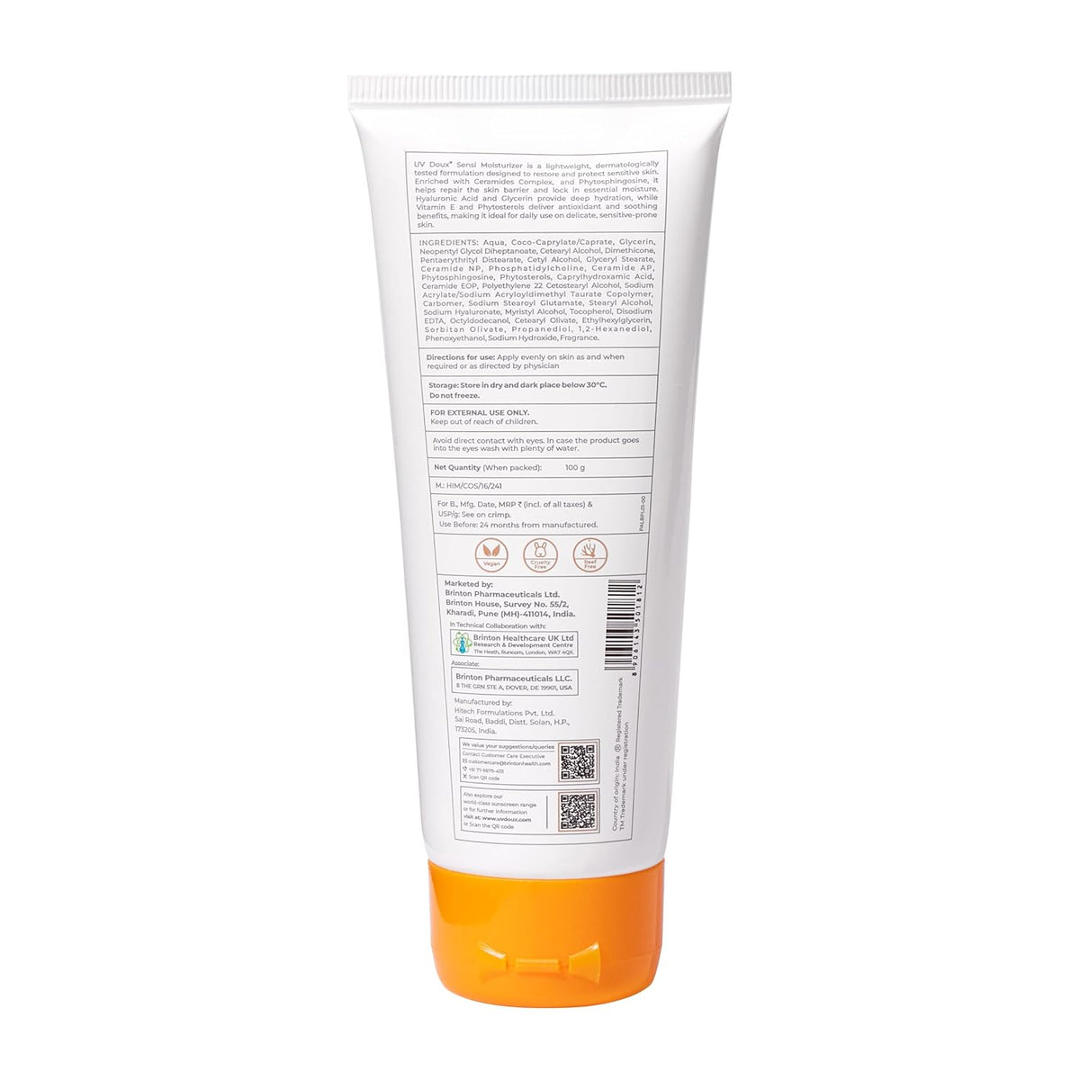 UV Doux Sensi Moisturizer for Sensitive Skin 100g ( Pack of 2 )