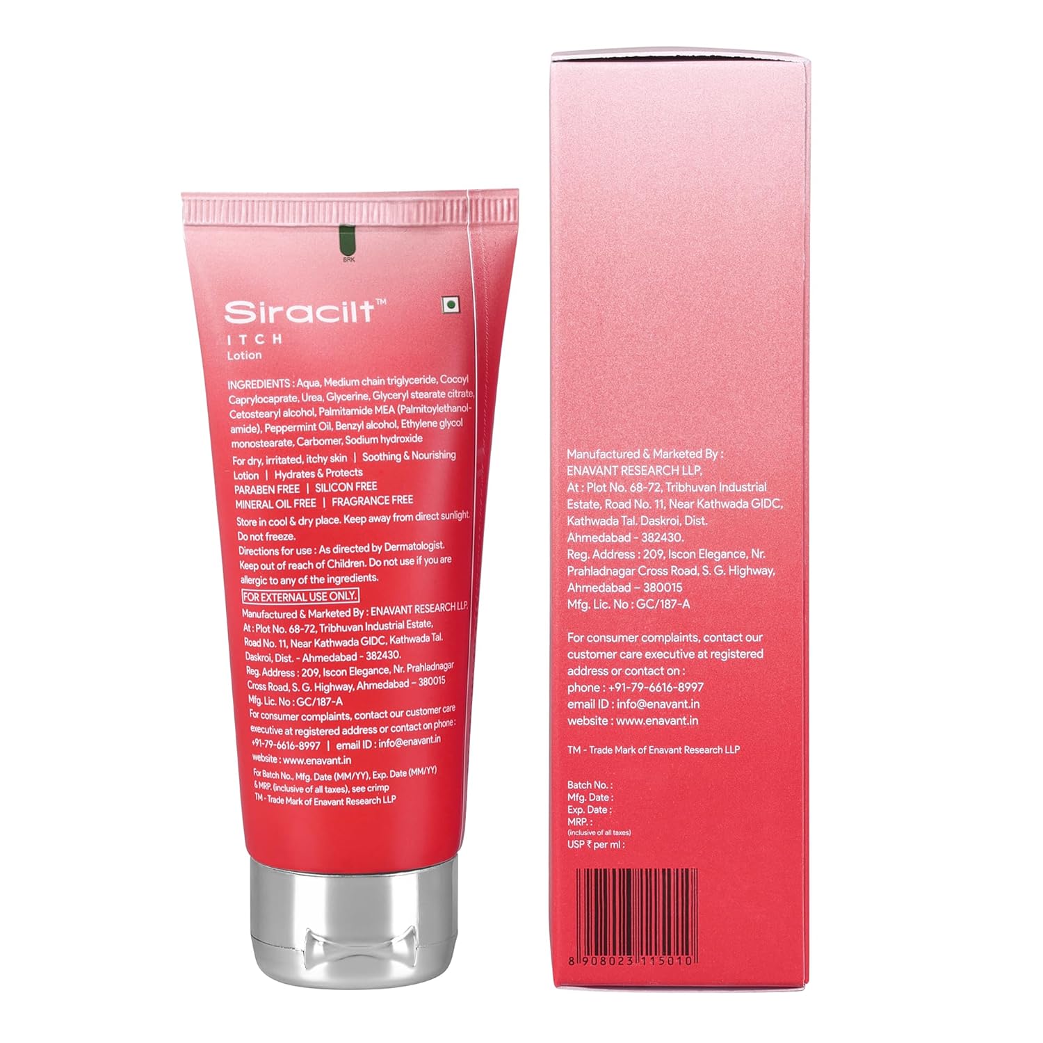 SIRACILT-ITCH Lotion Moisturizer for soothing dry, itchy, eczematic skin, Anti-inflammatory, Paraben & Sulphate Free, 100 ml