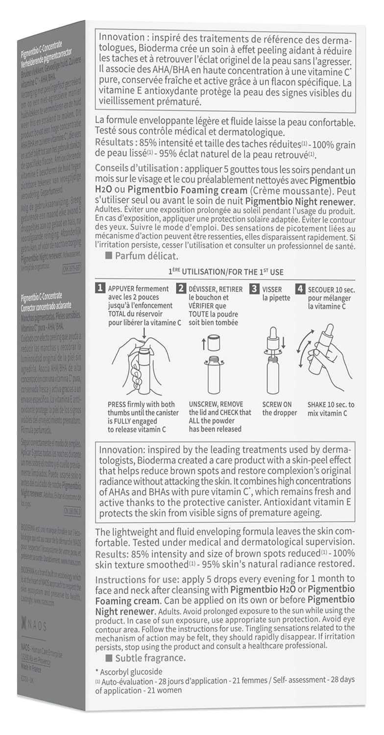 Bioderma Pigmentbio C- Concentrate Vitamin C Brightening Face Serum to correct Intense Pigmentation, 15 ml