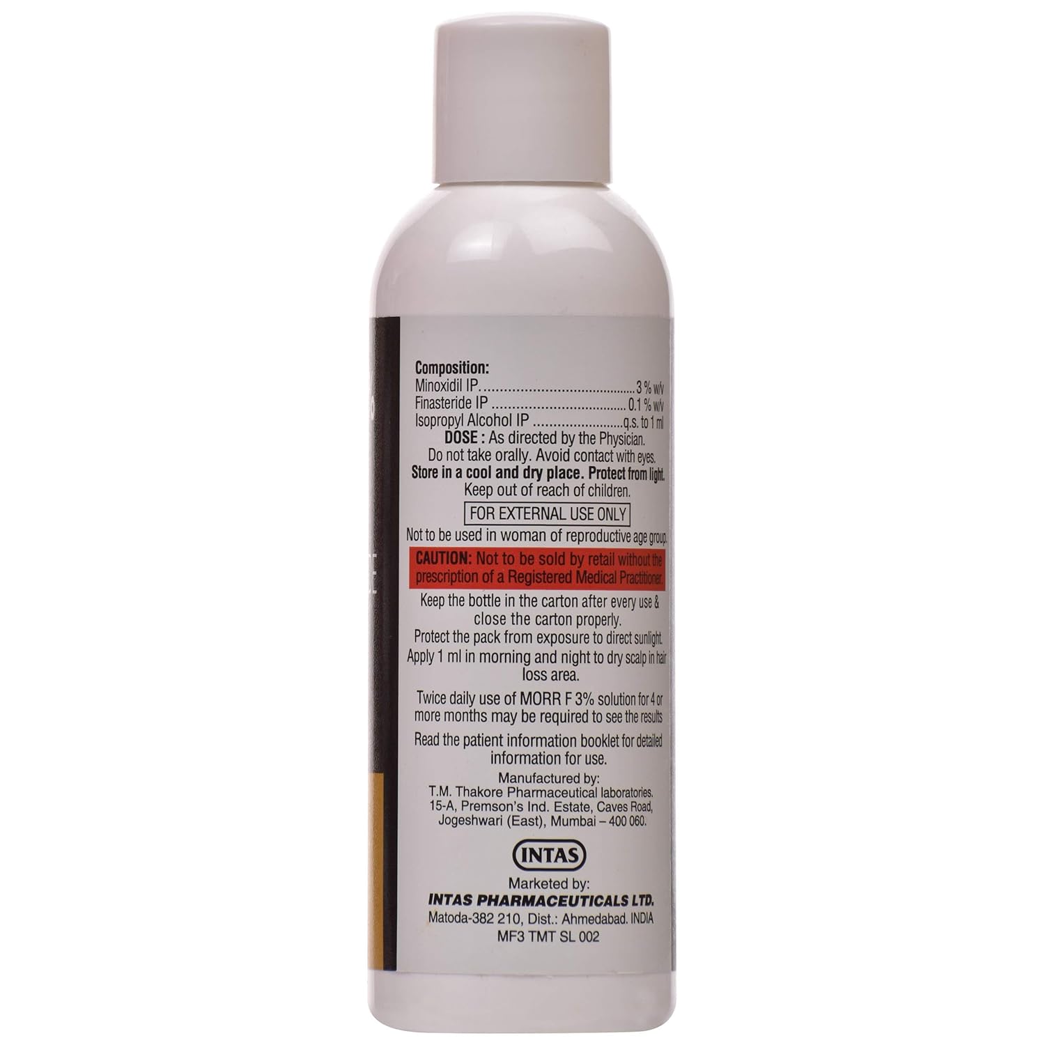 Morr F 3% - Bottle of 60 ml Solution with Minoxidil and Finasteride