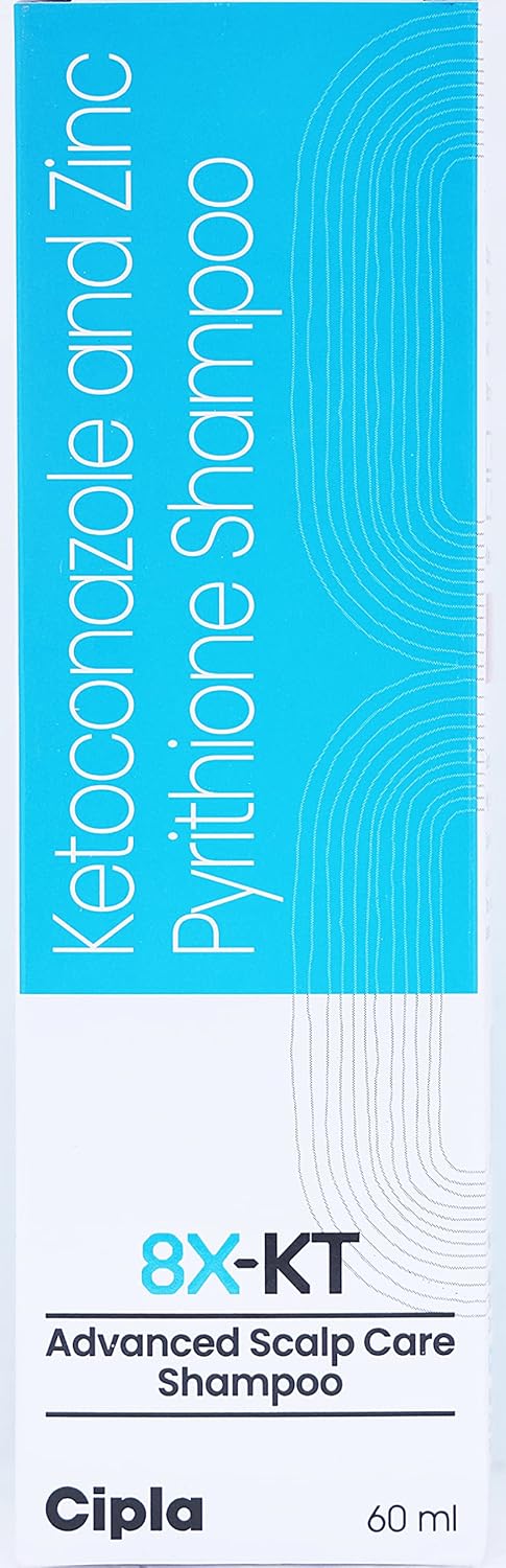 8X-KT Shampoo with Ketoconazole and Zinc Pyrithione,  60ml