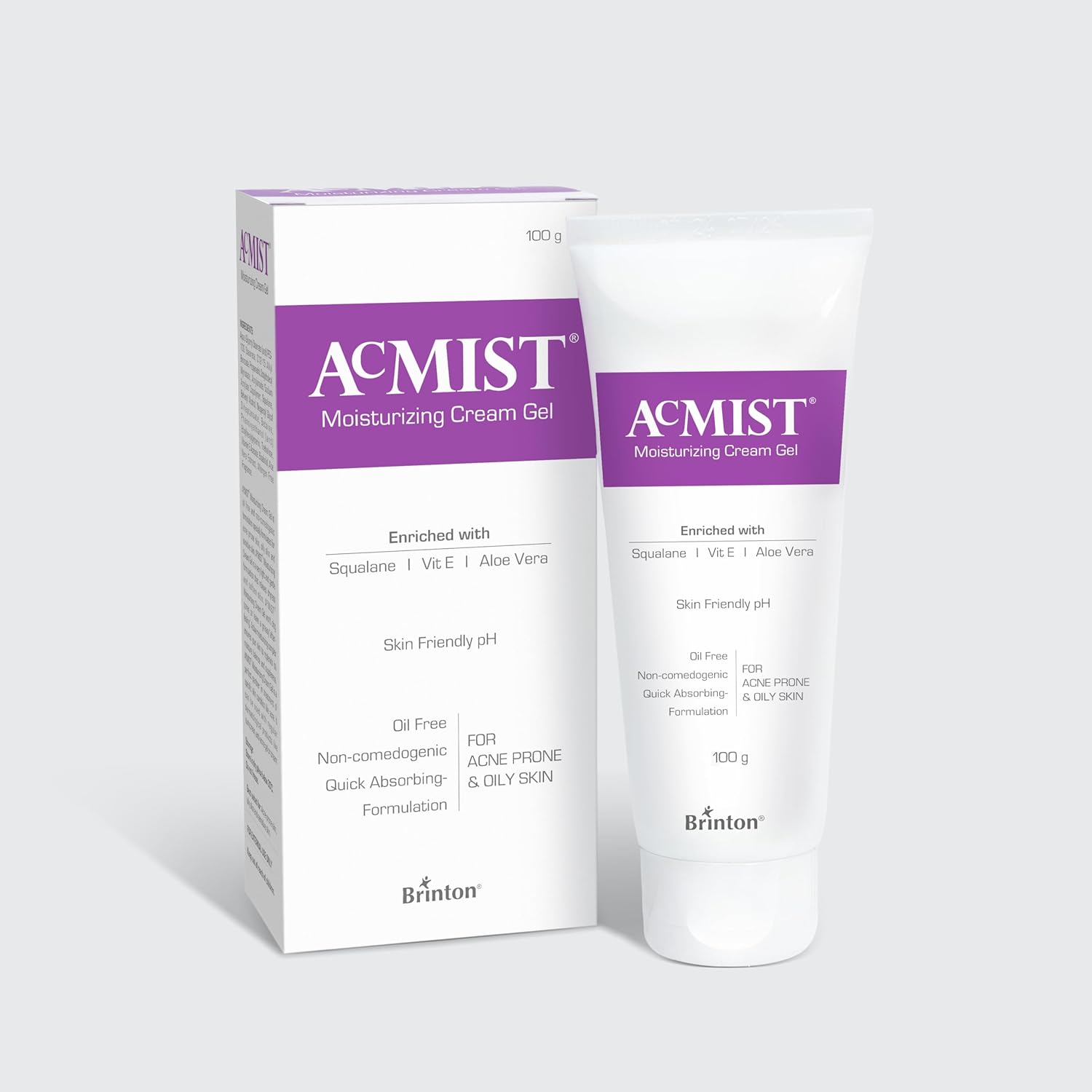 AcMist Face Moisturizing Cream Gel for Acne Prone & Oily Skin | Enriched with Vitamin E, Aloe Vera & Squalane | Oil-free, Non Comedogenic & Quick Absorbing Formulation | For All Skin Types