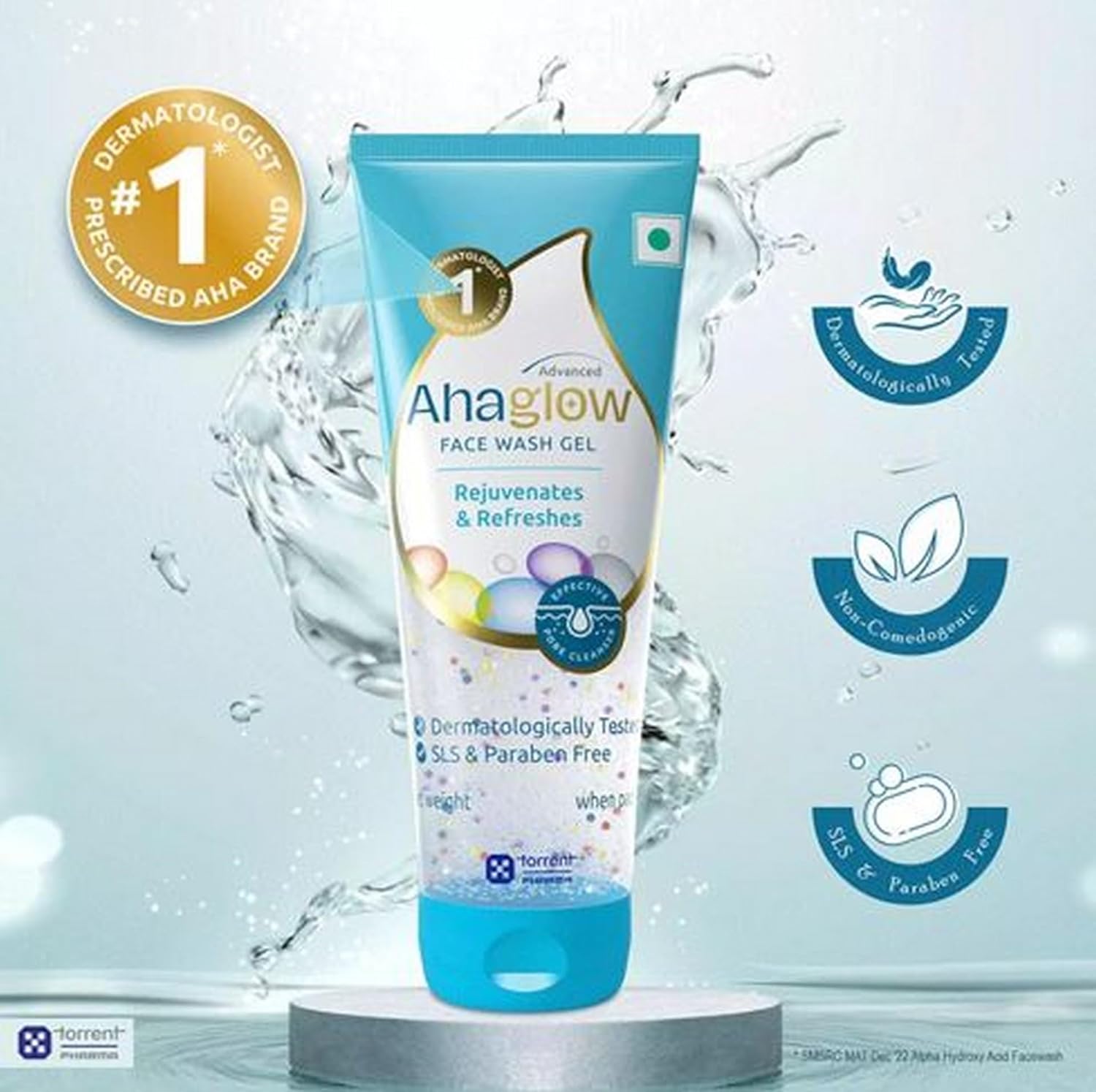 Ahaglow Advanced Face Wash Gel, Daily Gentle Cleansing Formula For Normal And Oily Skin